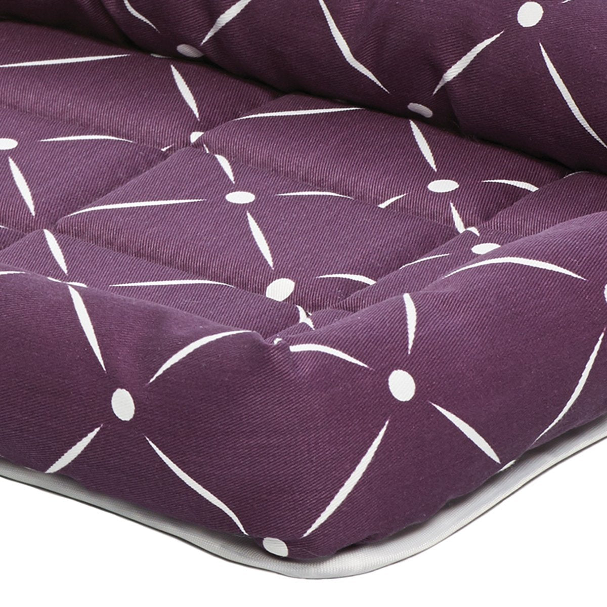 Midwest Homes For Pets 40222-Pld Quiet Time Couture Ashton Bolster Pet Bed, Small Dog/22, Plum & White Diamond Pattern, 20.0' L X 11.5' W X 2.0' Th