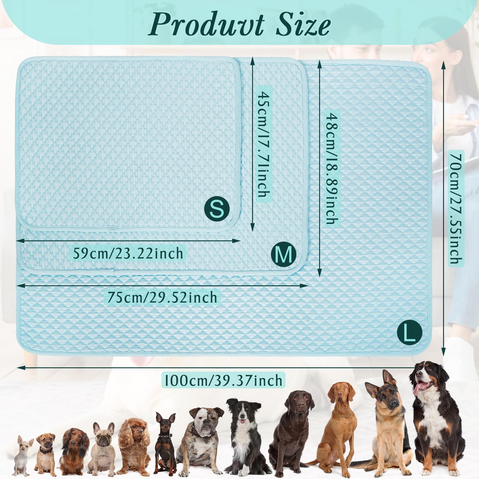 Subleer Upgraded Self-Cooling Dog Mat - Breathable Pet Cooling Pad For Dogs & Cats, Indoor & Outdoor Use, Washable Cooling Blank
