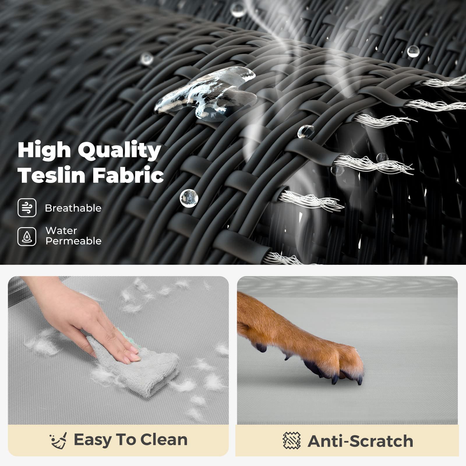 Veehoo Original Cooling Elevated Dog Bed, Outdoor Raised Dog Cots Bed For Large Dogs, Portable Standing Pet Bed With Washable Breathable Mesh, No-Slip Feet For Indoor Outdoor, Large, Grey, Cwc2201