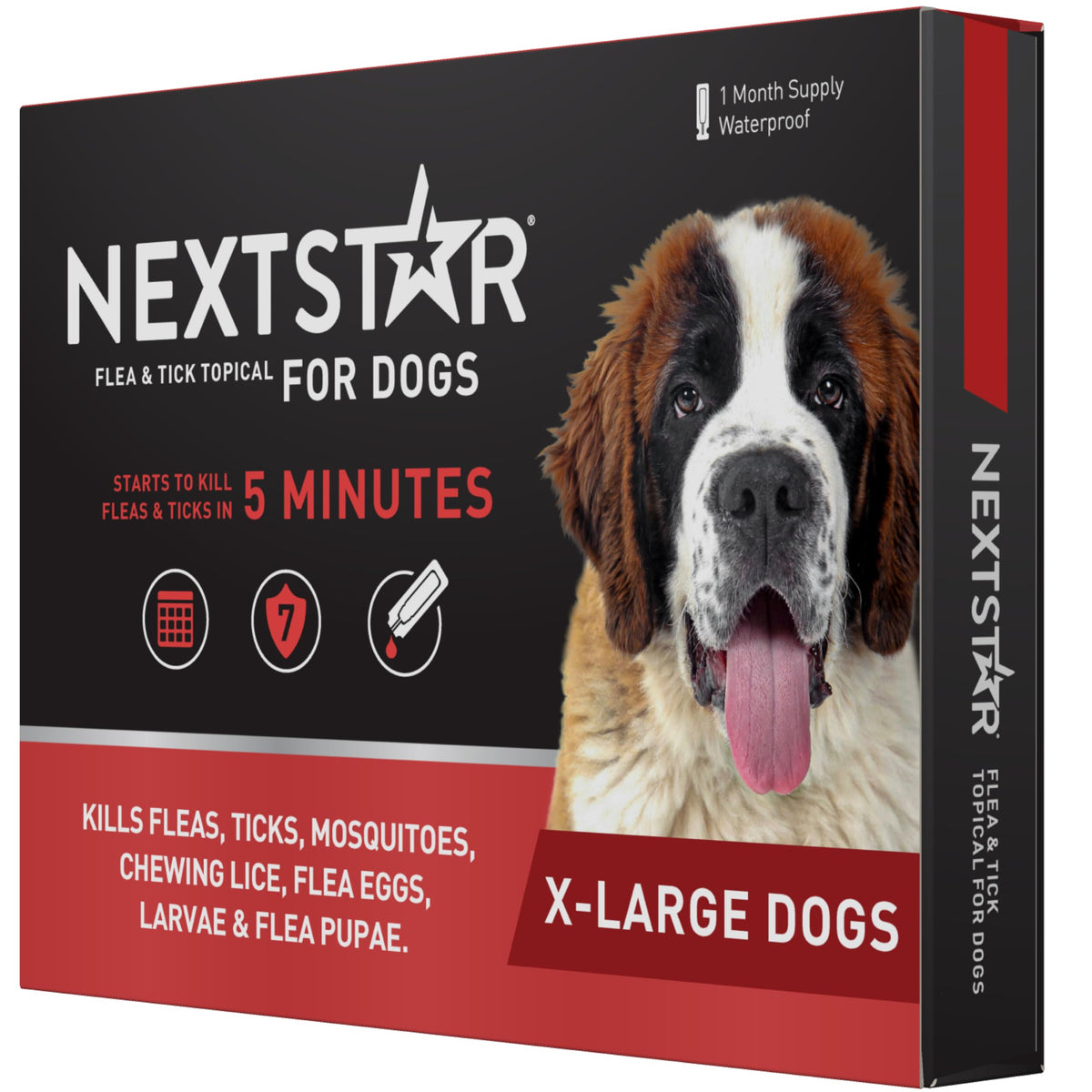 Nextstar Flea And Tick Prevention For Dogs, Repellent, And Control, Fast Acting Waterproof Topical Drops For Extra-Large Dogs, 1