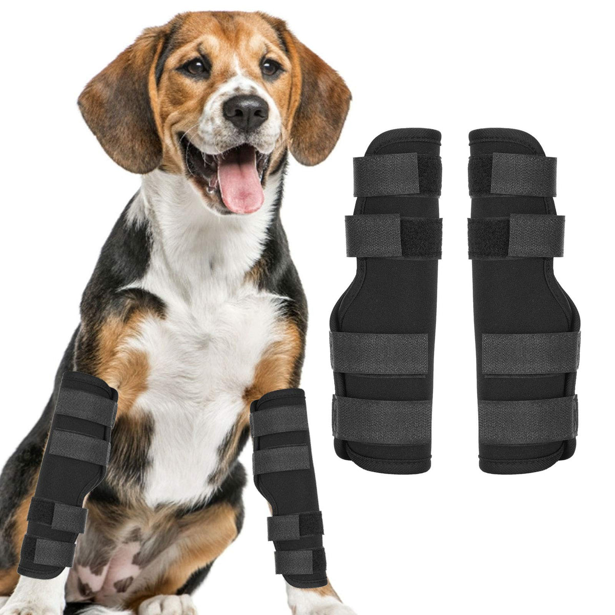 Zerodis 1 Pair Dog Leg Protector, Dog Knee Braces Pads Injury Anti Licking Arthritis Fixed Recovery Band Help Dogs With Injuries