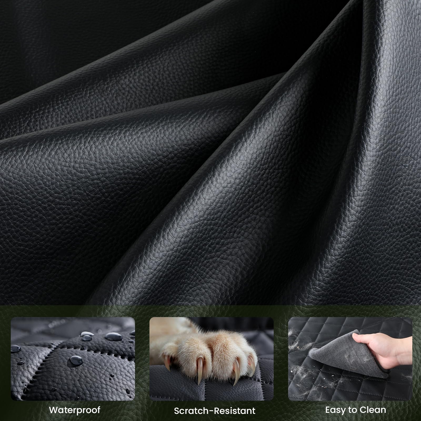 Back Seat Extender For Dogs 57 * 28.7 In, Upgraded Sofa Leather Dog Car Seat Cover For Back Seat, Foldable In The Car, Hard Pvc