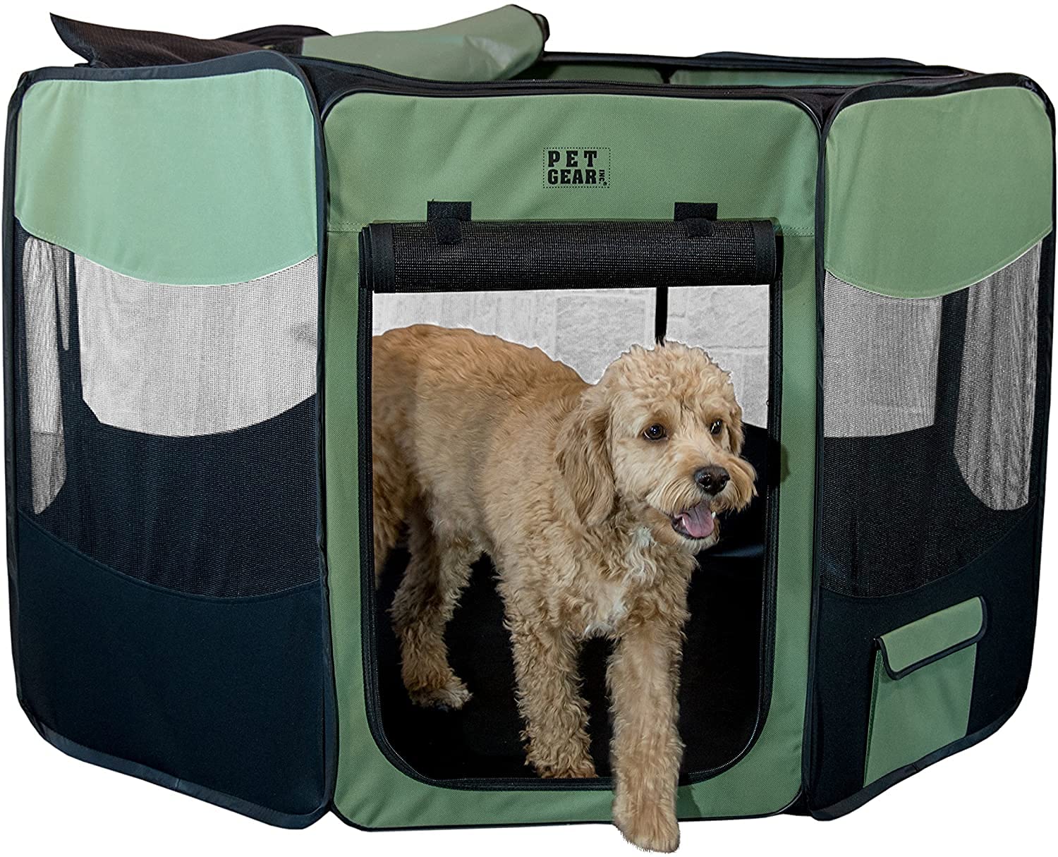 Pet Gear Travel Lite Portable Play Pen/Soft Crate With Removable Shade Top For Dogs/Cats/Rabbits, Easy-Fold + Built-In Stay Fold