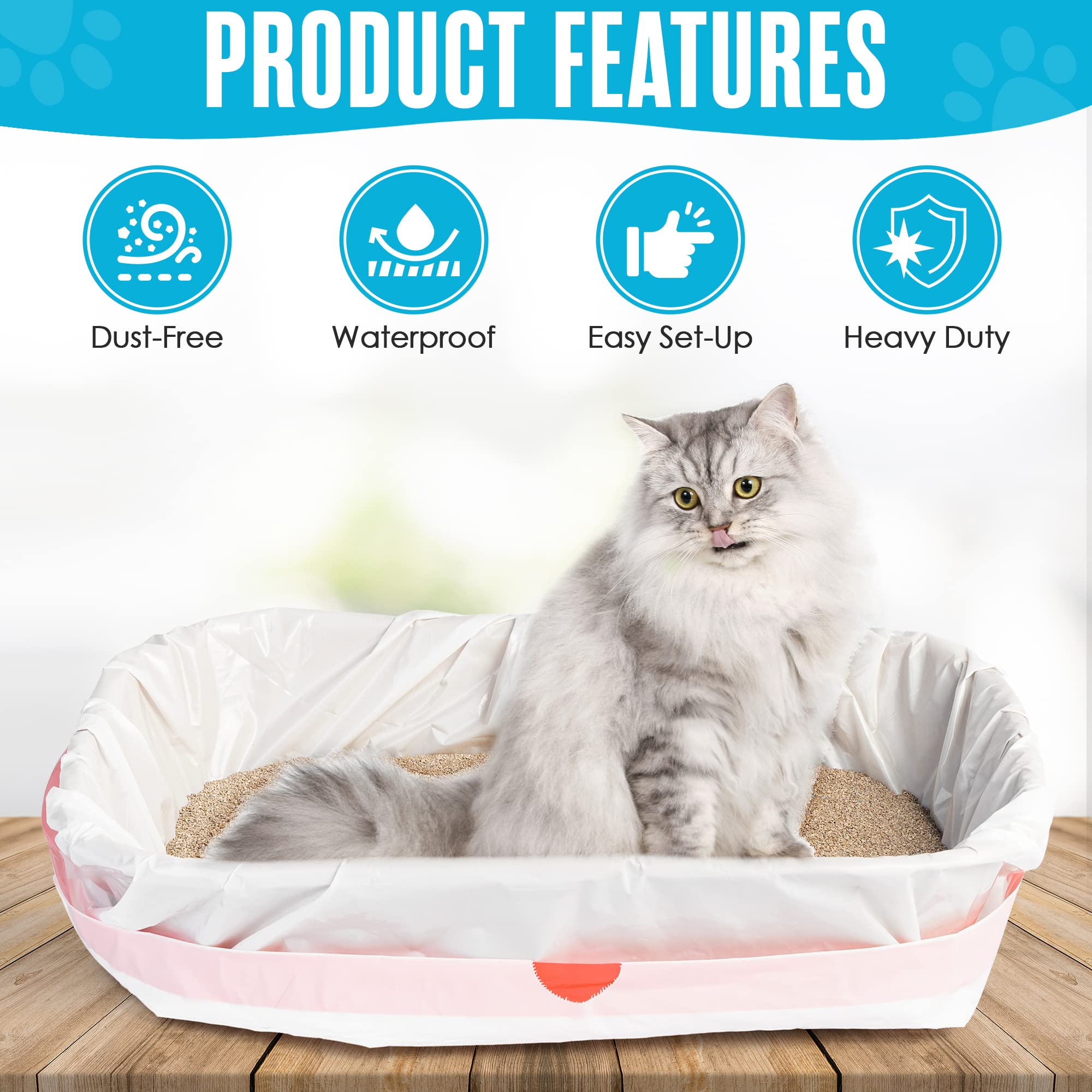 Litter Box Liners, Cat Litter Bags, Cat Litter Box Liners, 30 Pk, Cat Litter Liners, Litter Bags, Litter Liners, Litter Box Bags Liners, Kitty Litterbox Liner Bags, Cat Pan Liners, Unscented, Jumbo