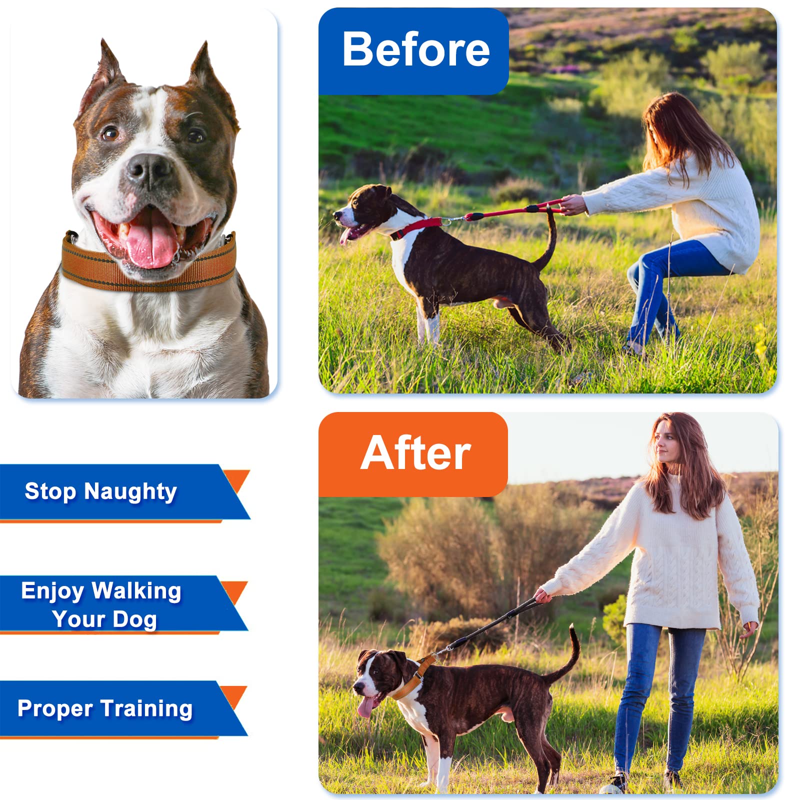 Supet Dog Training Collar For Small Medium Large Dogs With Quick Release Buckle, Adjustable No Pull Dog Collar With Nylon Cover
