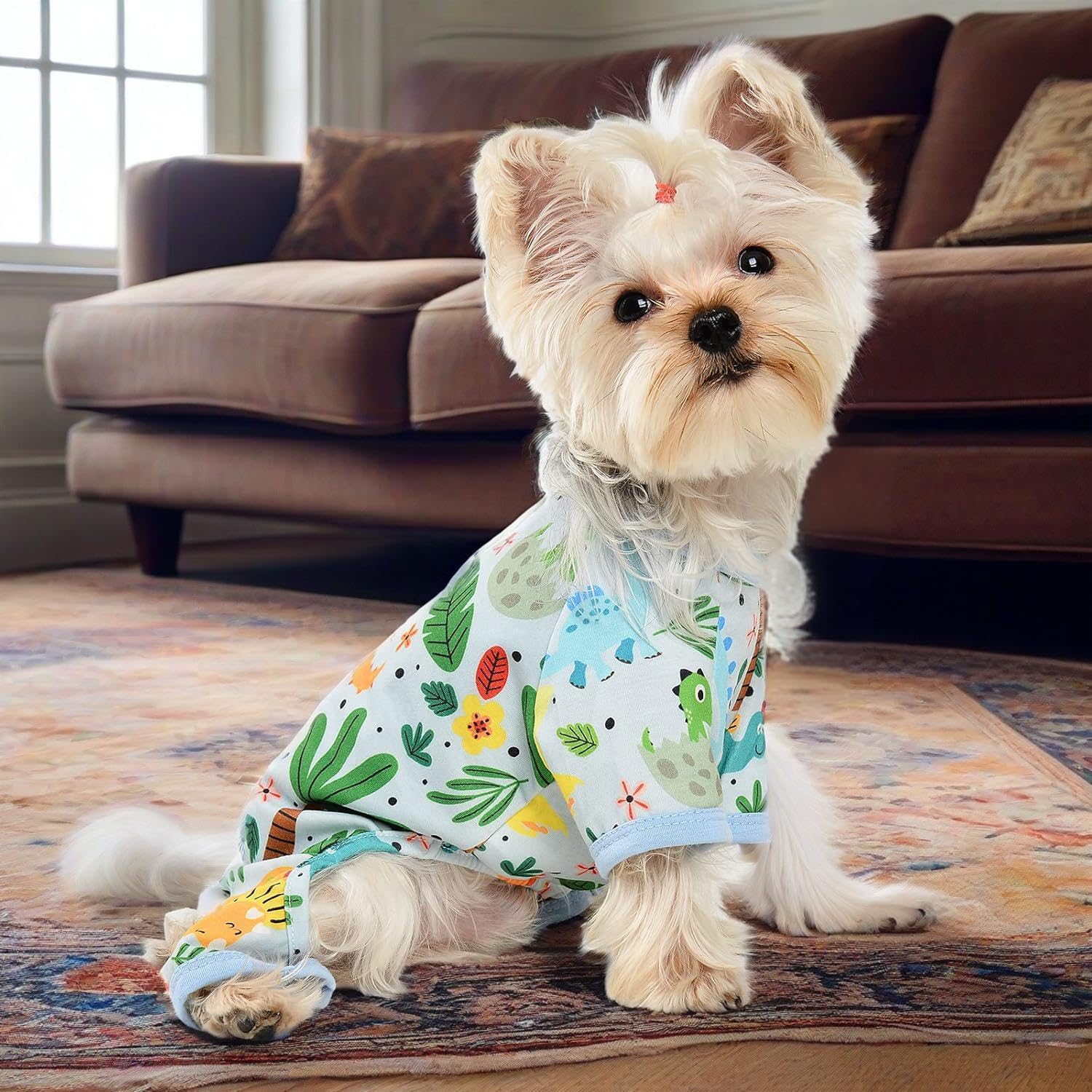 Dinosaur Dog Pajamas Soft Pet Puppy Jammies Pjs Cute Doggie Pajamas For Small Dogs Pets Clothes,Dogg Outfits For Summer Spring F
