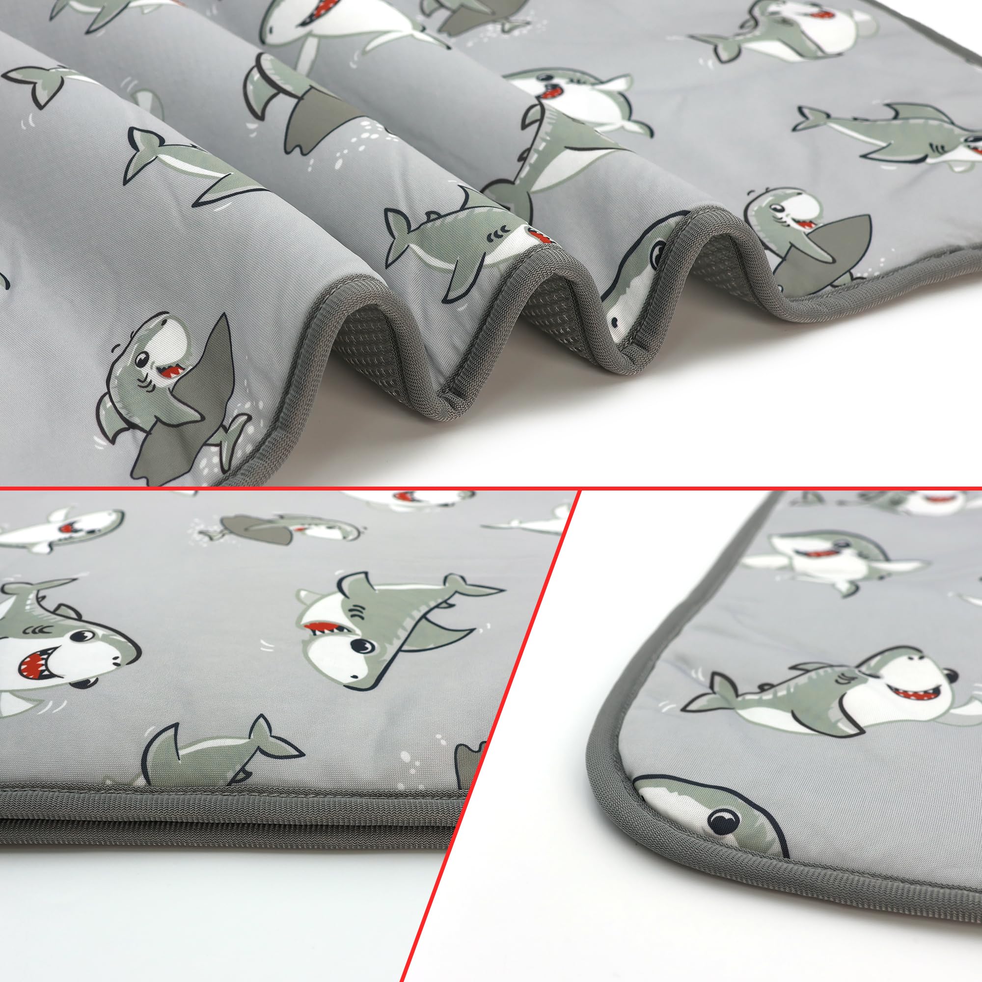 Nacoco Summer Pet Cooling Mat - Cat Dog Cushion Pad Sleeping Cool Sharks Comfortable Soft For Pets Kids And Adults (Grey Shark,