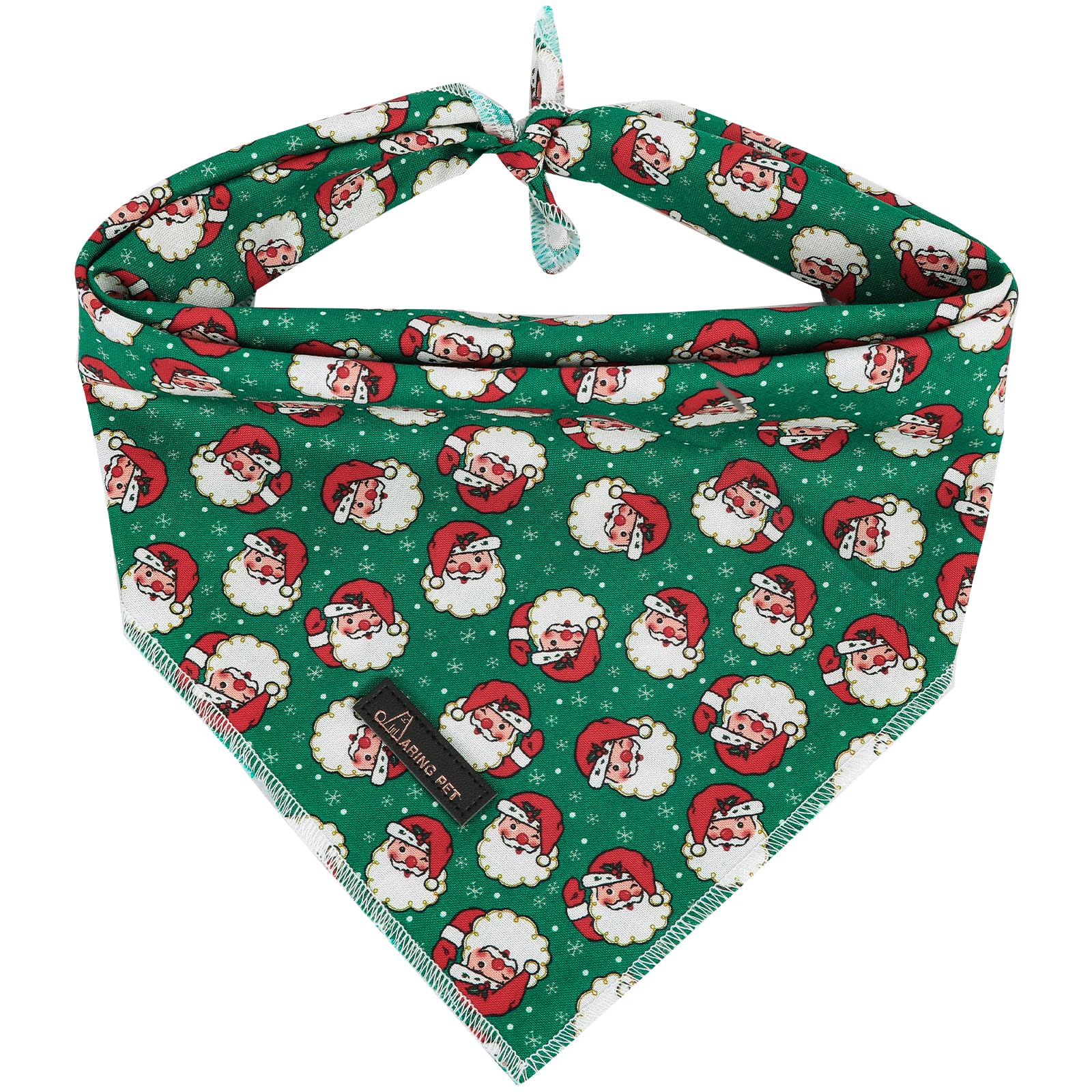 Aring Pet Christmas Dog Bandana & Cat Scarf - Comfortable Green Santa Claus Triangle Bibs For Small To Large Pets