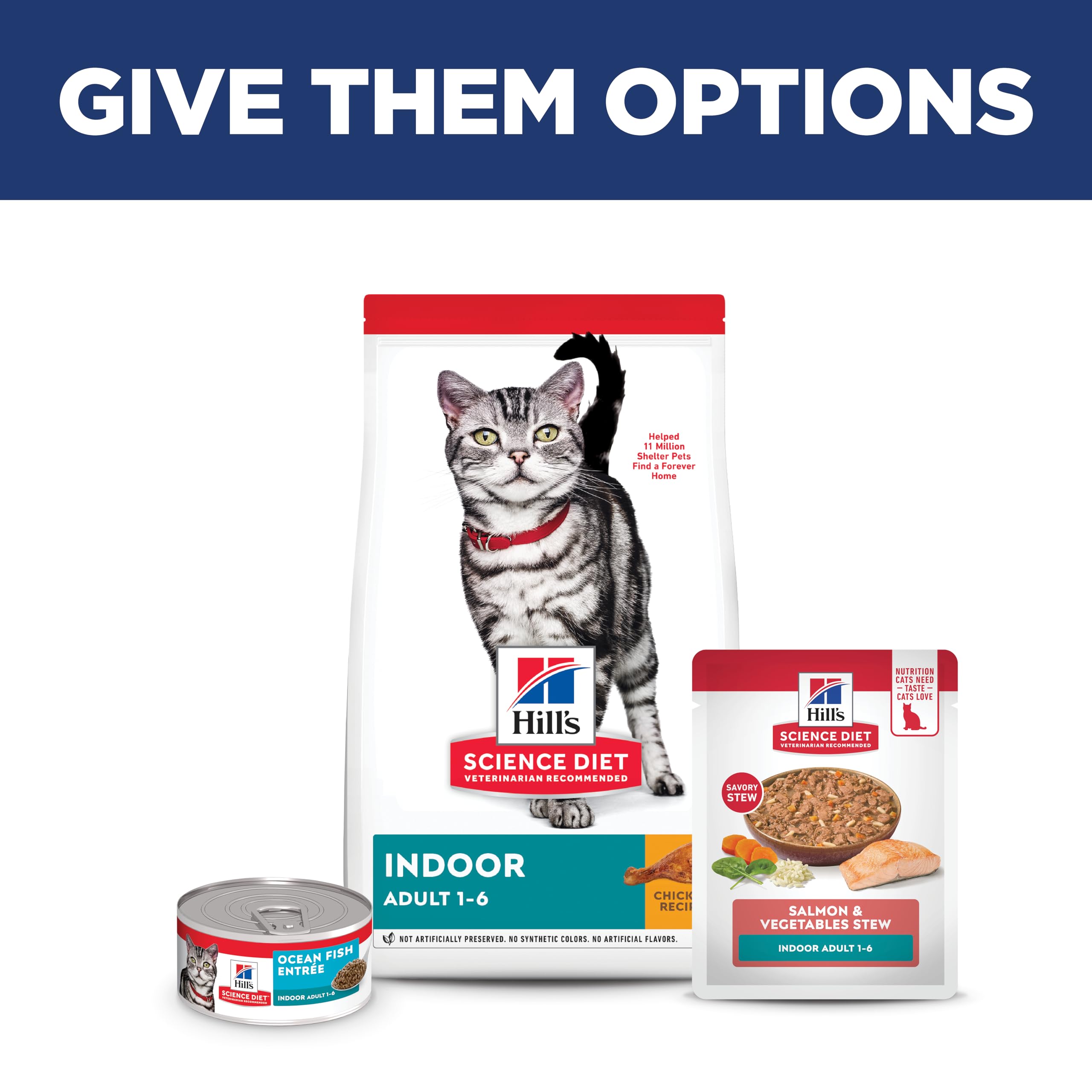Hills Science Diet Indoor, Adult 1-6, Easy Litter Box Cleanup, Wet Cat Food, Salmon & Vegetables Stew, 2.8 oz Pouch, Case of 24