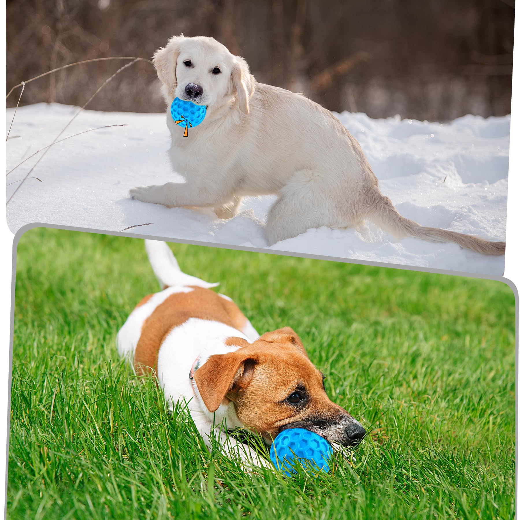 Zrifaqesw Squeaky Dog Toys For Aggressive Chewers, Indestructible Dog Balls For Aggressive Chewers, Squeaky Balls For Dogs, Inte