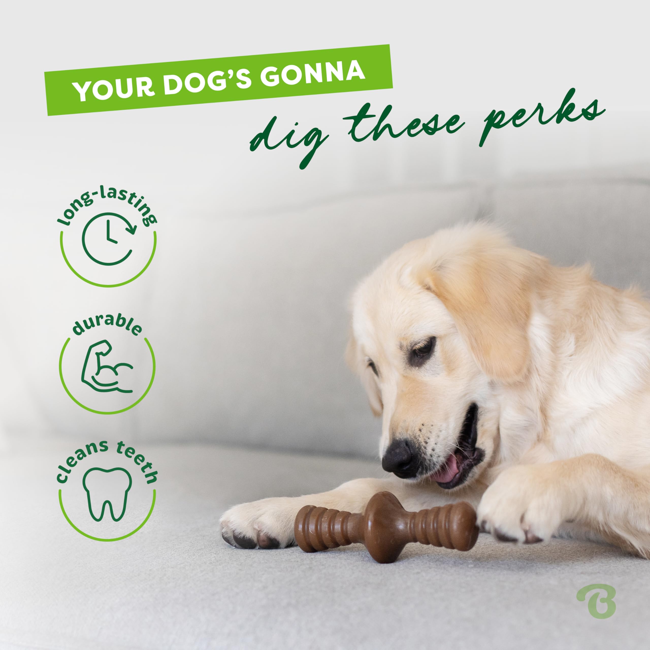 Benebone Zaggler Rolling Dog Chew Toy For Aggressive Chewers, Real Bacon, Made In Usa, Medium