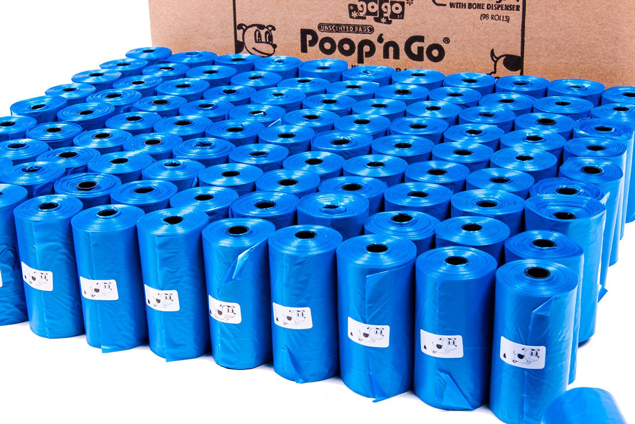1470 Count Scented Royal Blue Gogo Pet Products Thick Pet Animal Dog Puppy Waste Poop Bags W/ Free Baggie Dispenser