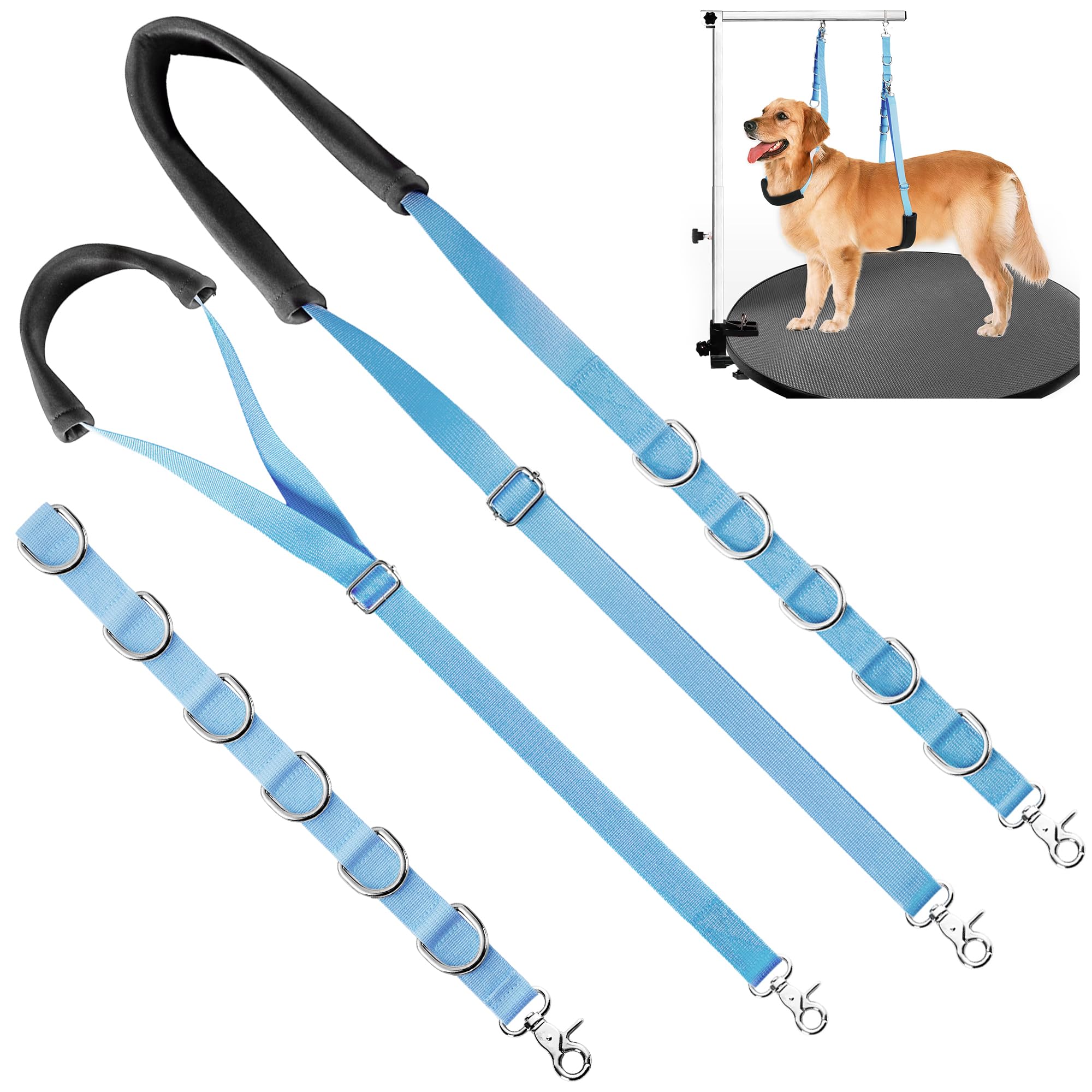 Uni Pnr Dog Grooming Belly Strap - Dog Grooming Table Arm Extender With Clamp Extension Loop Bathing Restraint Leash No Sit Haun