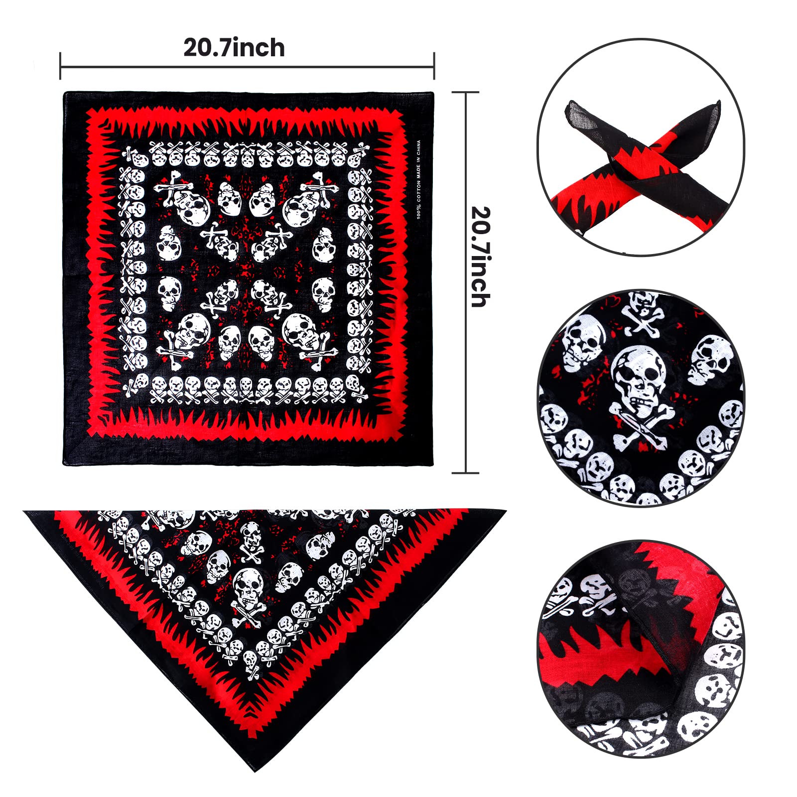 Aichiyu 2 Pieces Skull Print Pet Pirate Hat With Pirate Skull Bandana Dog Cat Captain Cap Halloween Pirate Cosplay Costume Halloween Party Hat Dress Up Costume Accessories (A) One Size