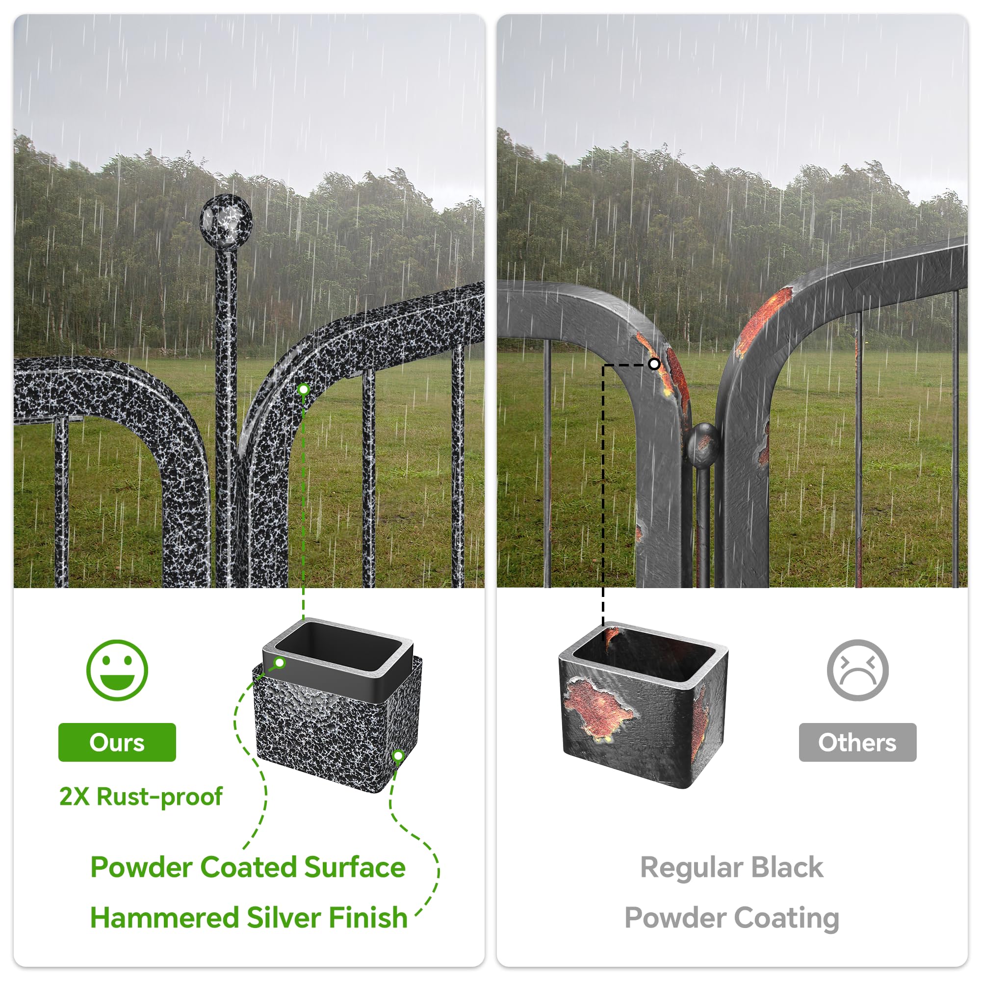 Mr Ironstone Dog Playpen With Anti-Rust Coating - 32'' Height 16 Panels Portable & Foldable Indoor/Outdoor Pet Fence For Large,