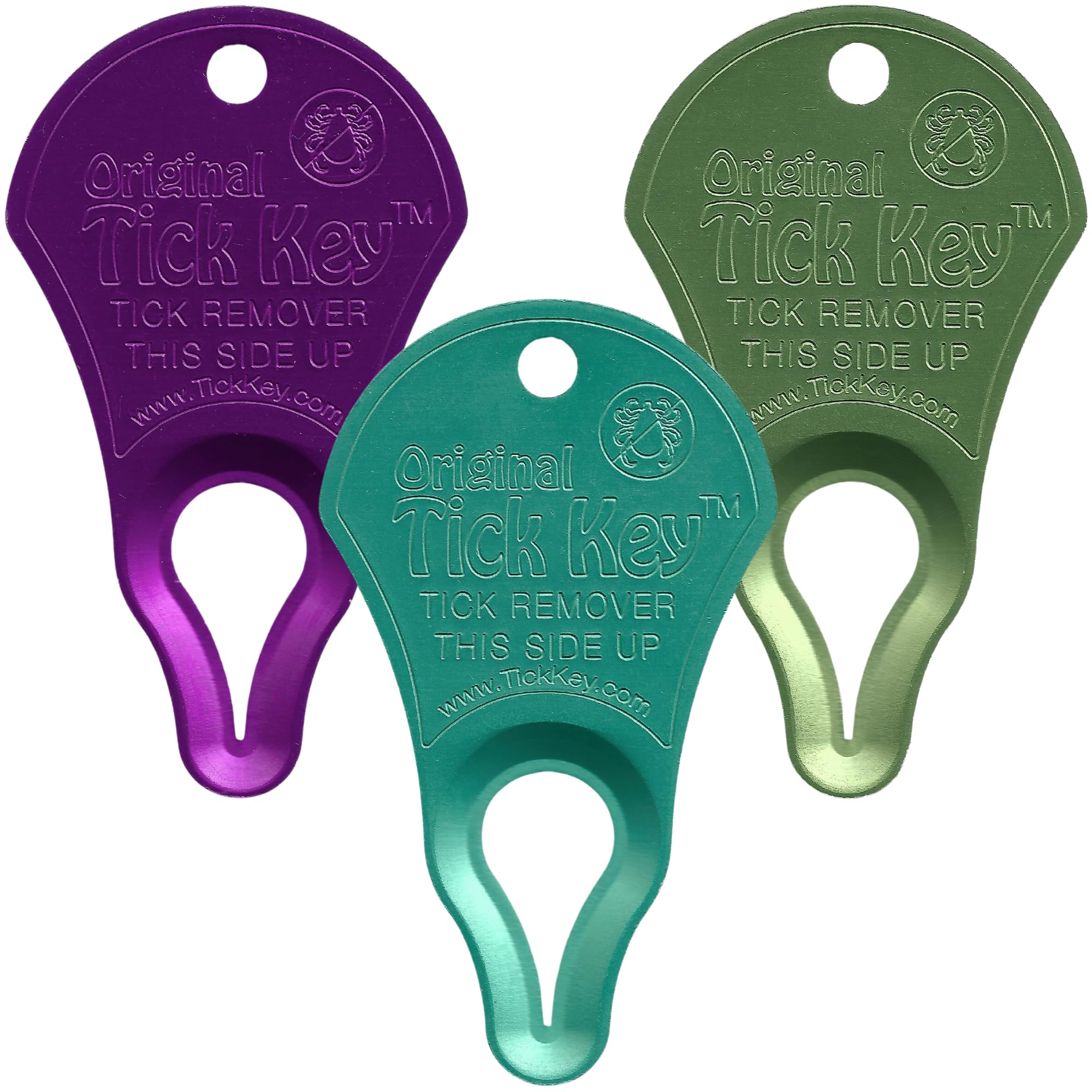 The Original Tick Key - Tick Detaching Device - Portable, Safe And Highly Effective Tick Detaching Tool 3 Pack (Assorted)