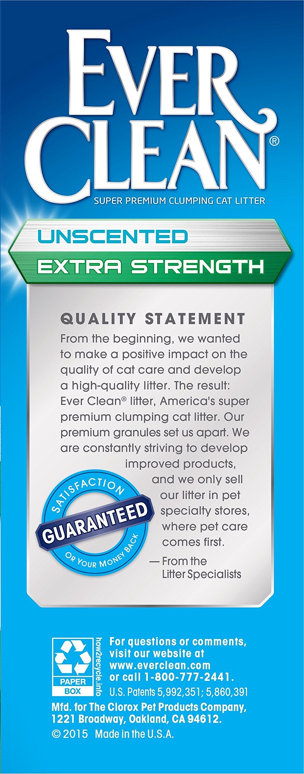 Ever Clean Extra Strength Cat Litter, Unscented, 14-Pound Box