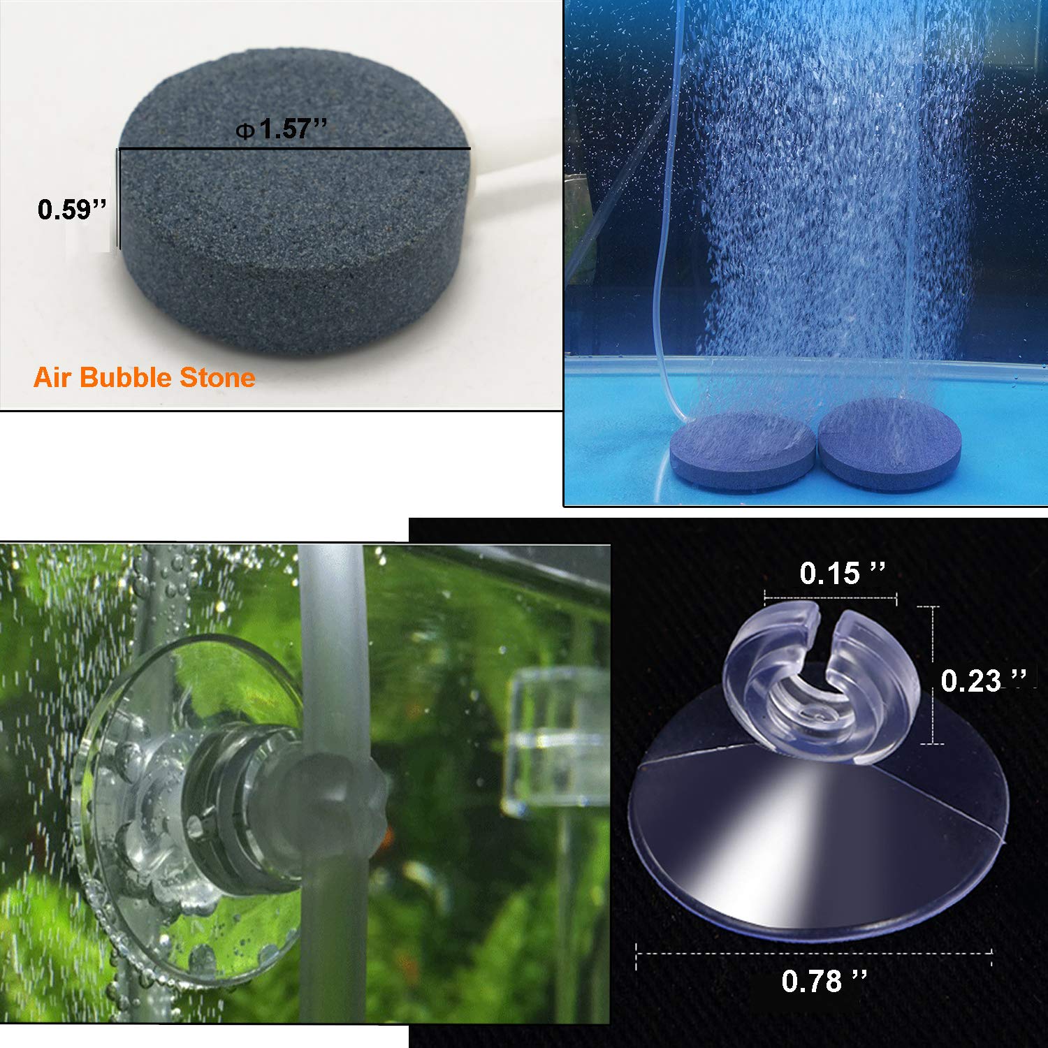 Y-Axis 49 Pcs Aquarium Air Pump Accessories Set - Connectors, Splitters, Bubble Stones, Check Valves & Suction Cups for Fish Tanks & Ponds