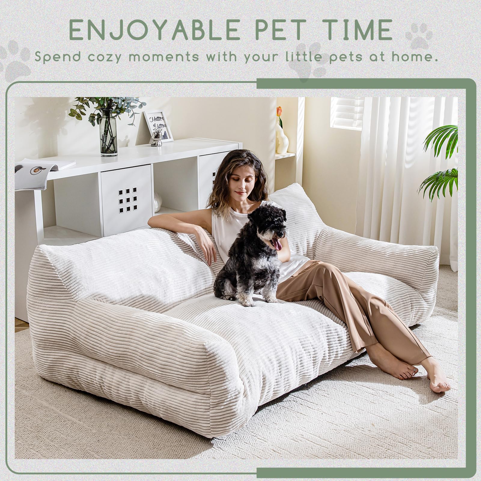 Higogogo Large Human Dog Bed, Giant Dog Sofa Bed, Big Comfy Floor Sofa Couch For Pet Families With Foam Chunk Supportive Mat, Xx