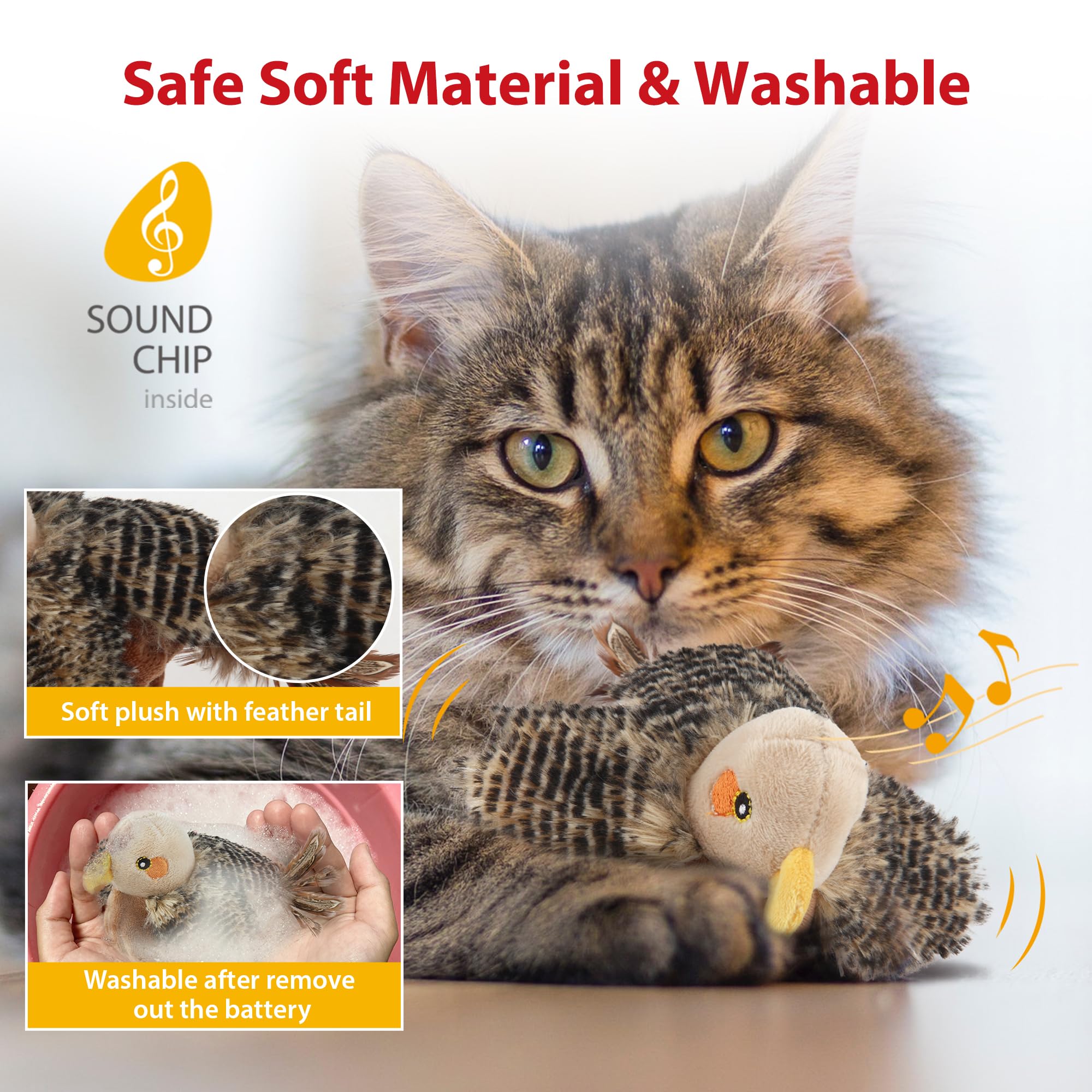 Gigwi Interactive Flapping Cat Toys Catnip, Electronic Flappy Toys Motion Activated, Automatic Cat Toys For Indoor Cats, Usb Rechargeable Cat Enrichment Toy For Hunting And Kicker, Bird Sparrow