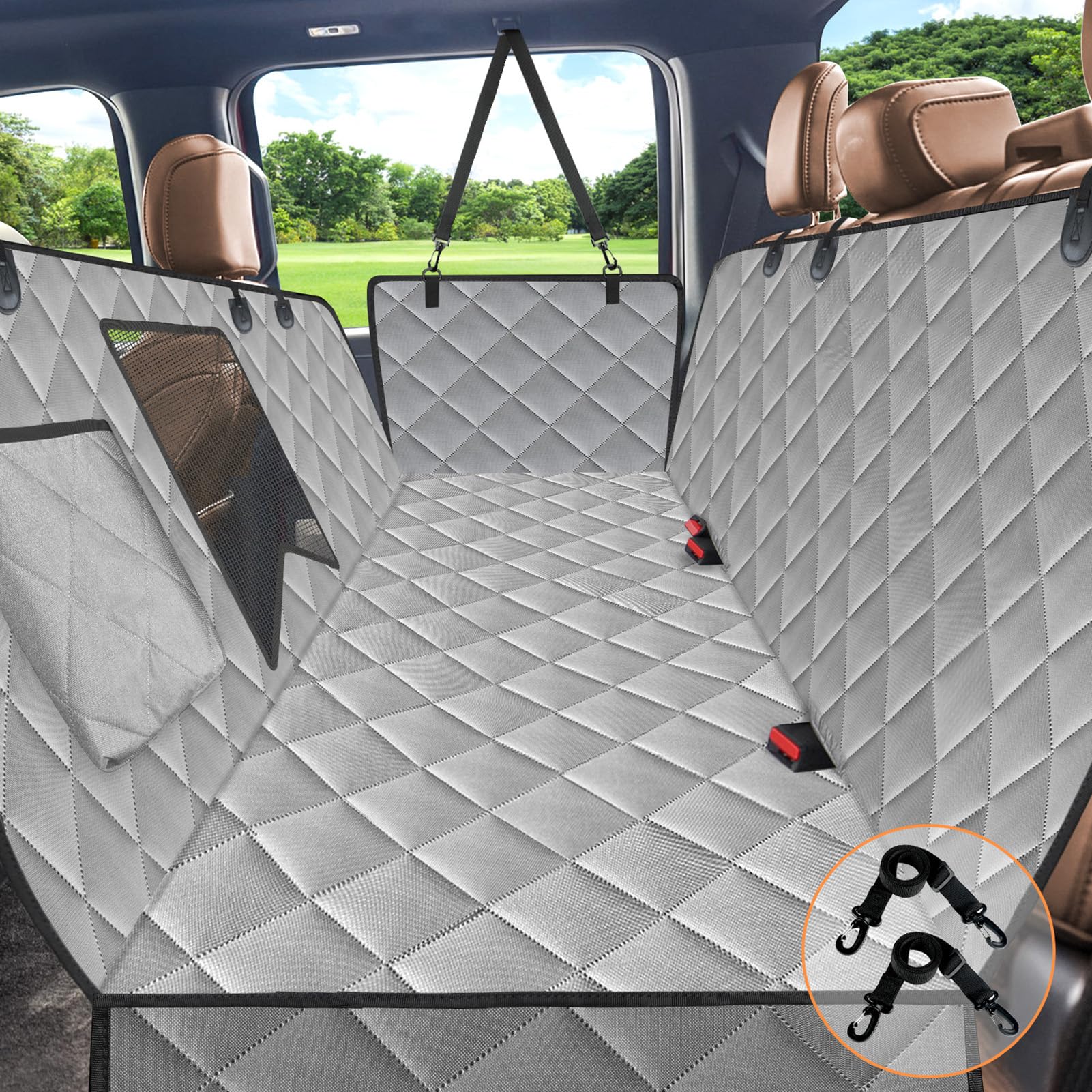 Kytely Dog Car Seat Cover Xl, Heavy Duty Dog Seat Cover For Back Seat, 100% Waterproof Nonslip Hammock For Car With Side Flap, S