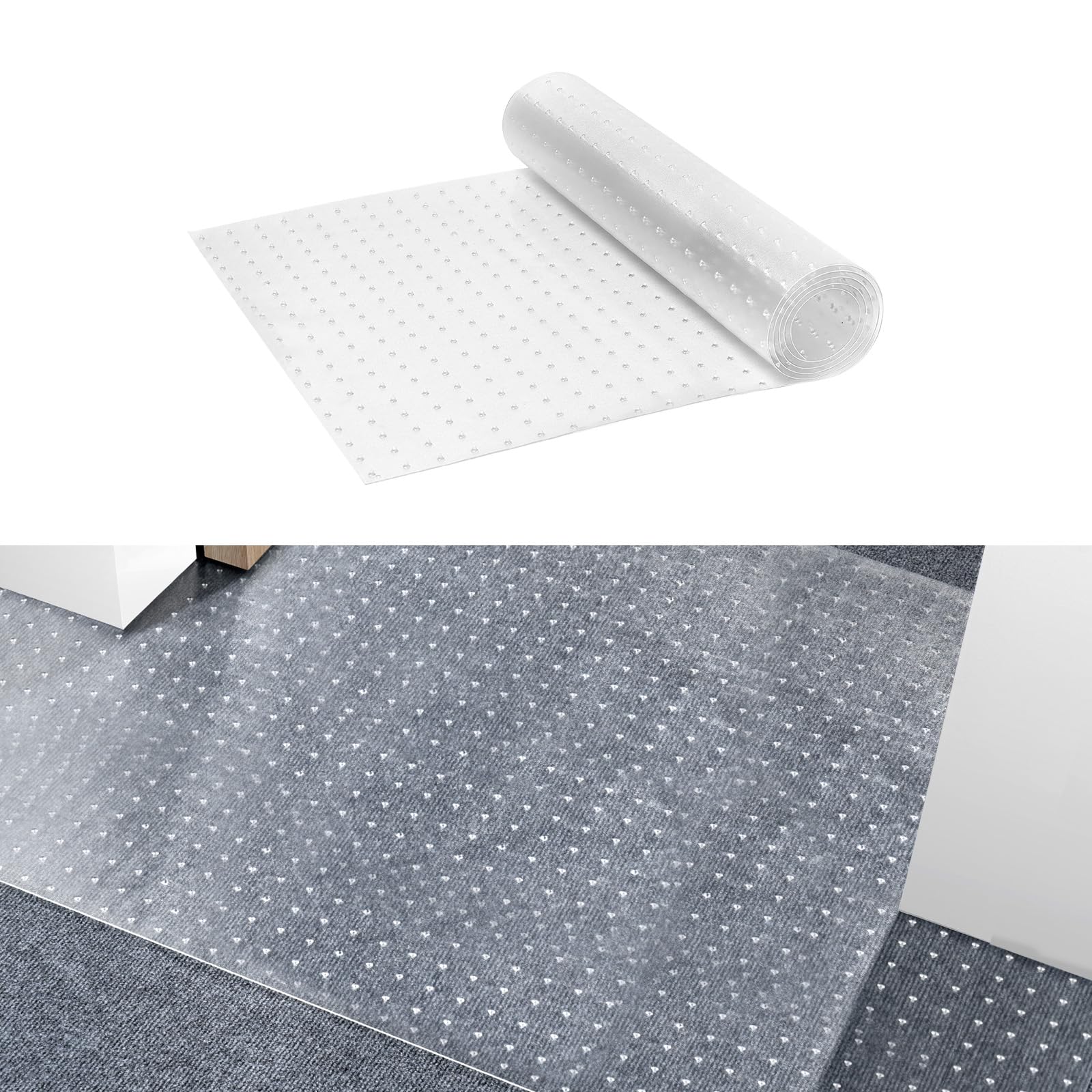Vevor Plastic Carpet Protectors, 24' X 6' Pvc Scratch-Proof Cat Carpet Protector For Doorway, Anti-Slip Cat Scratch Protector Mat, Easy To Cut Carpet Scratch Stopper