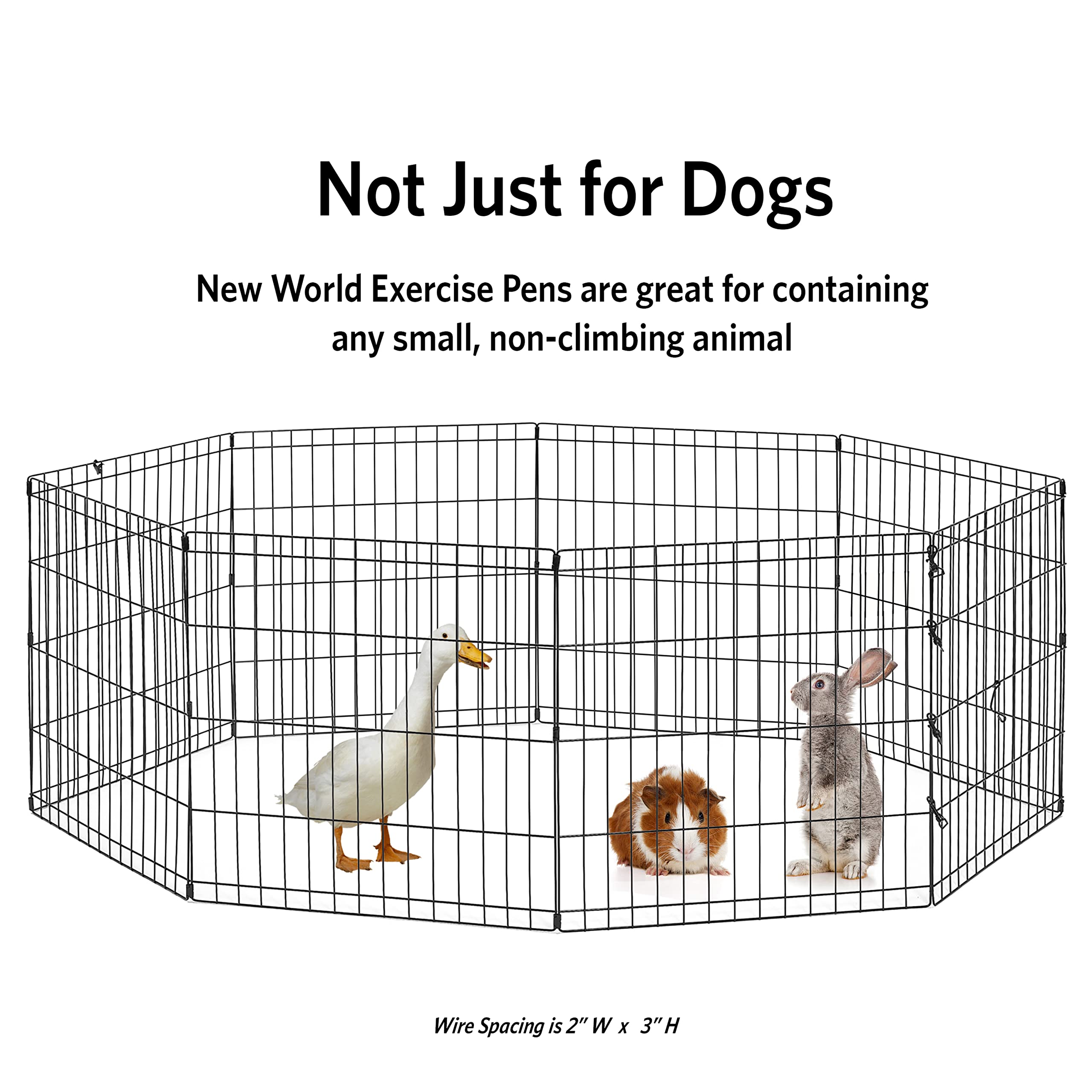 New World Dog Exercise Pen & Playpen, 24' W X 24' H, No Door, Black B550-24