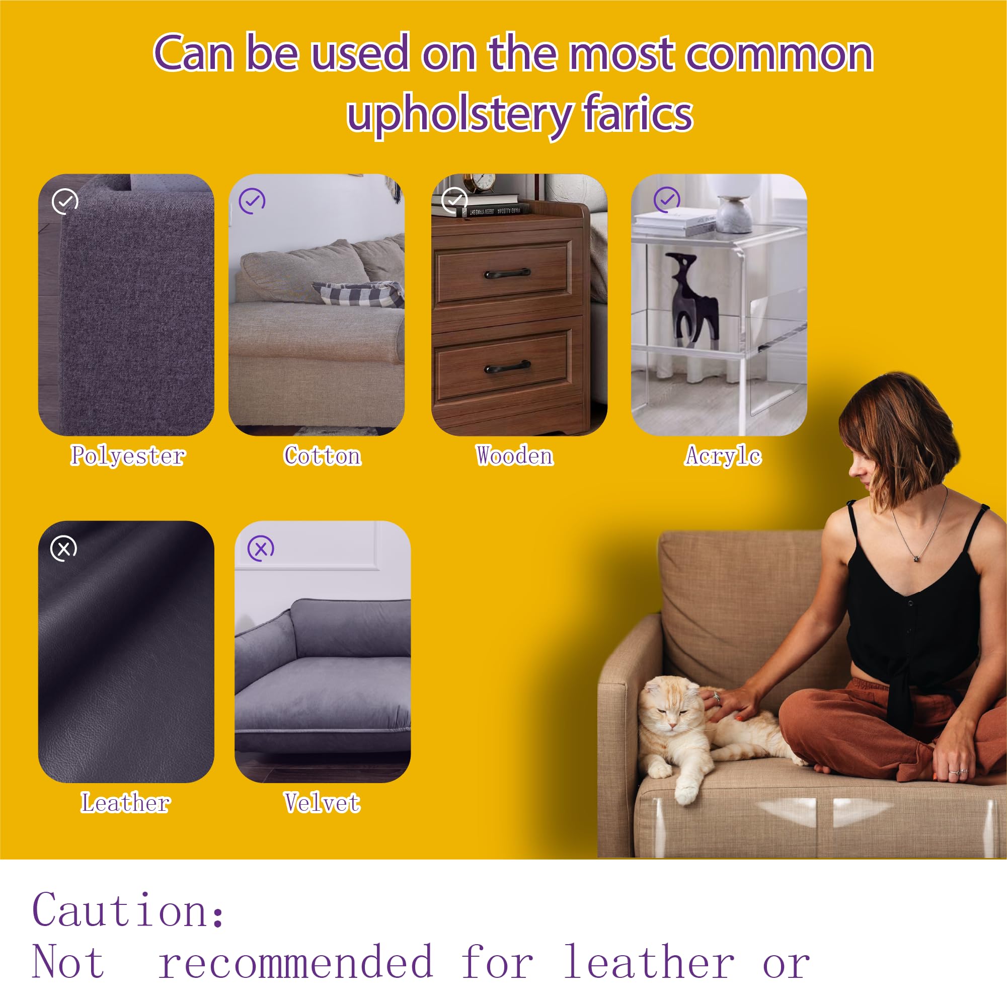 Anti-Cat Scratch Furniture Protector-16-Pack -Single-Sided, Heavy-Duty Self-Adhesive Tape, No-Residue for Couch, Doors & Walls -