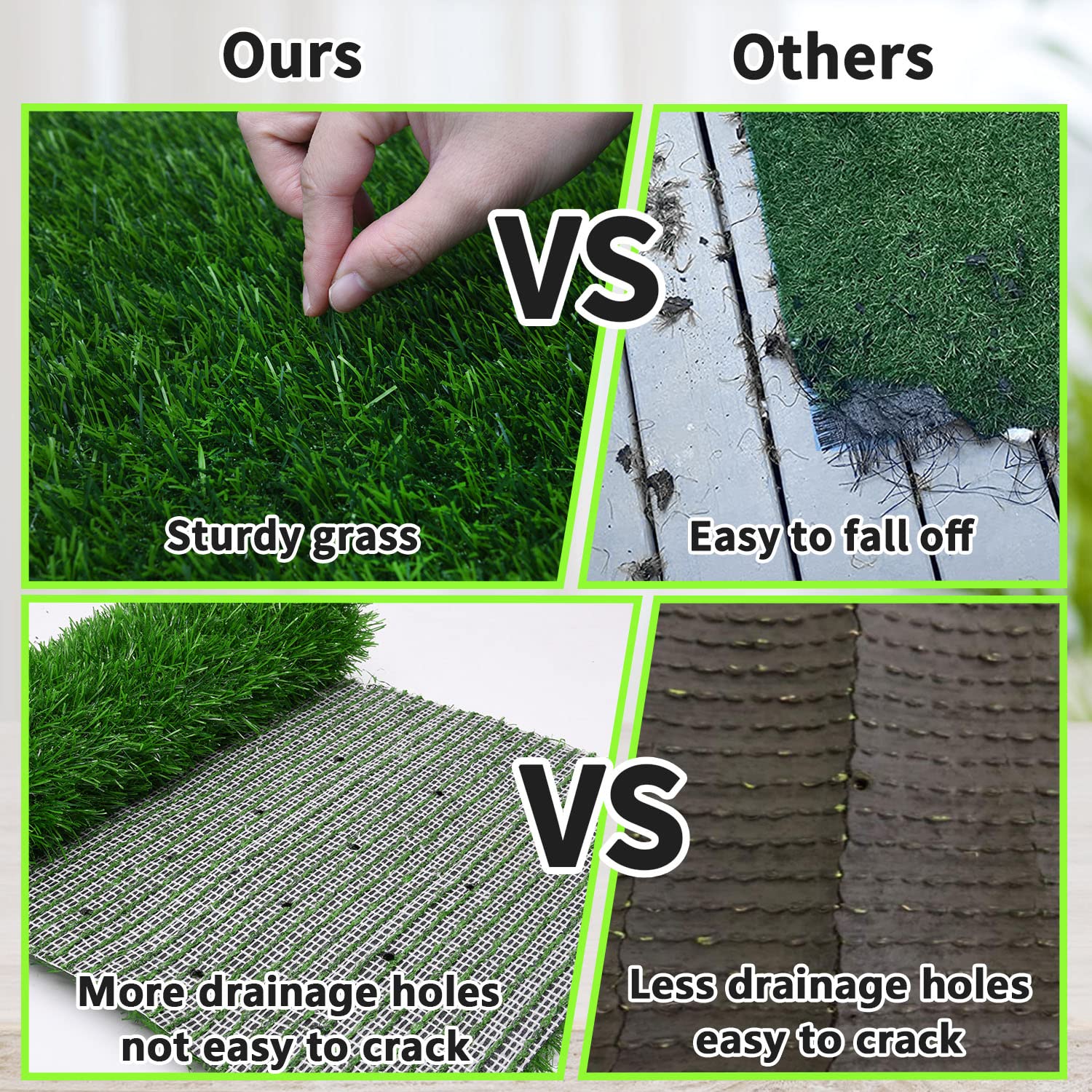 Grass Pad For Dogs 51.2 X 31.5 Inches, Strong Absorbency Soft Artificial Grass For Pets Potty Training, Easy To Clean Fake Grass
