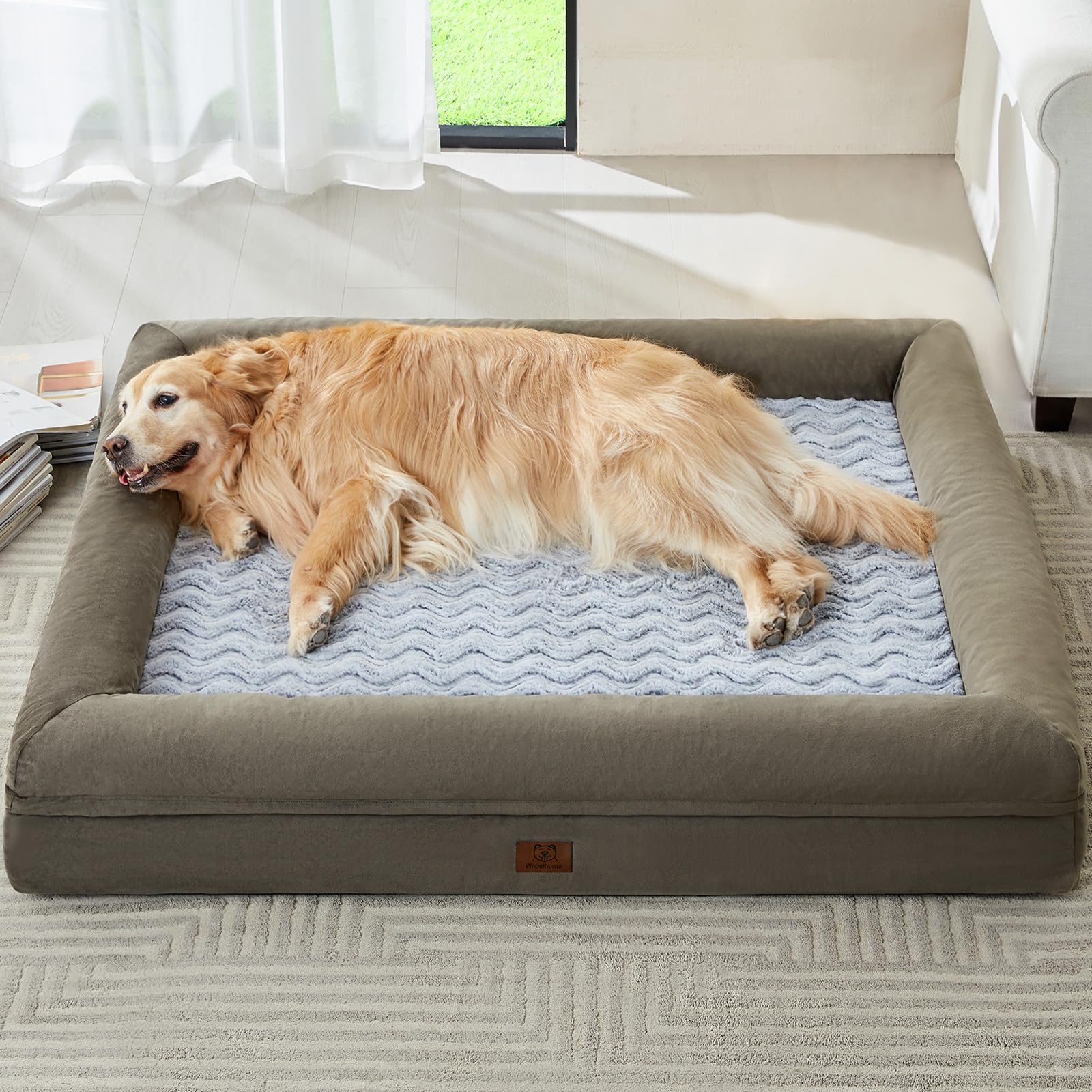 Wnpethome Washable Dog Bed, Extra Large Xl Dog Couch With Removable & Waterproof Cover, Orthopedic Sofa Bed For Larger Dogs