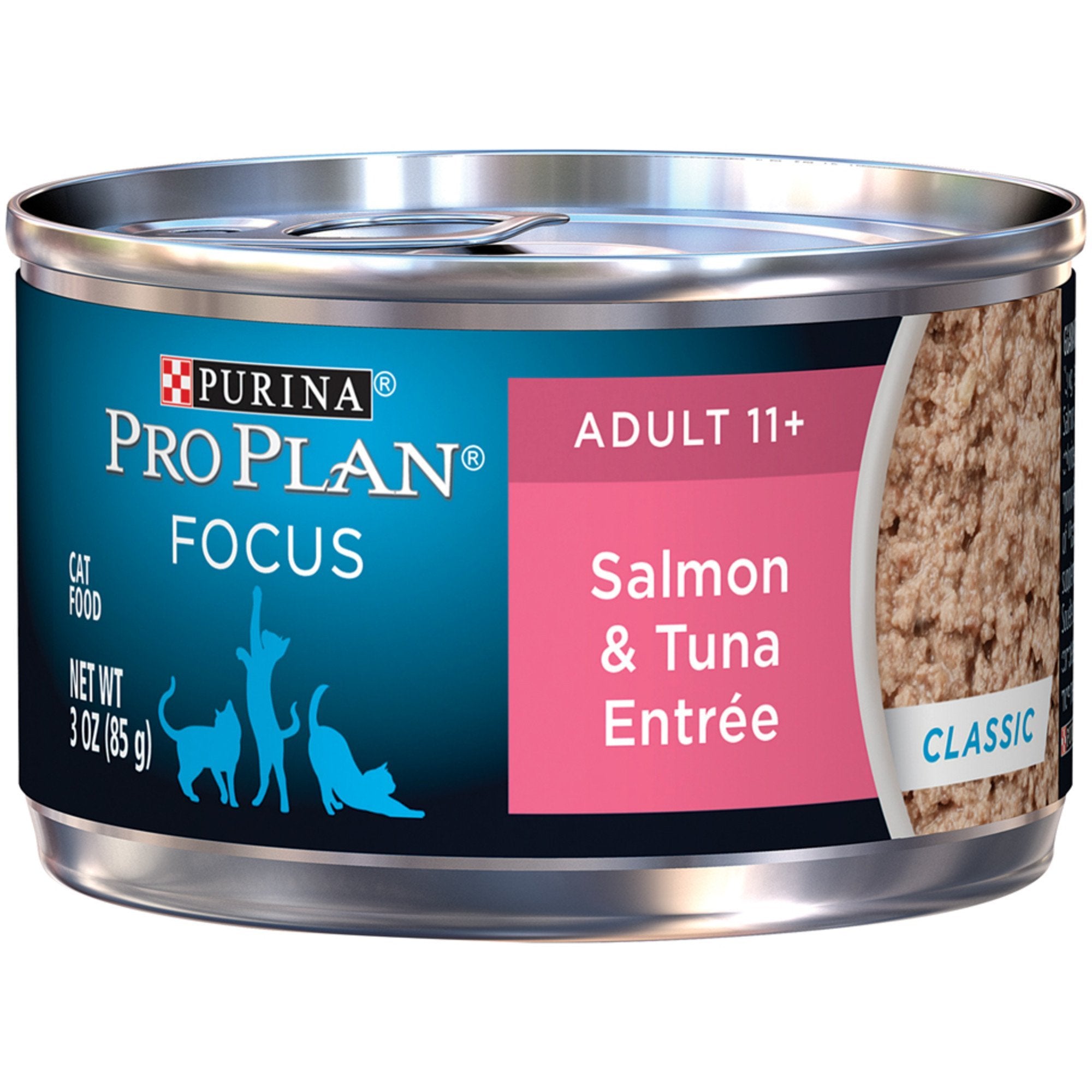 Purina Pro Plan Wet Cat Food, High Protein Senior Salmon & Tuna, 3 oz Pull-Top Cans (Pack of 24)