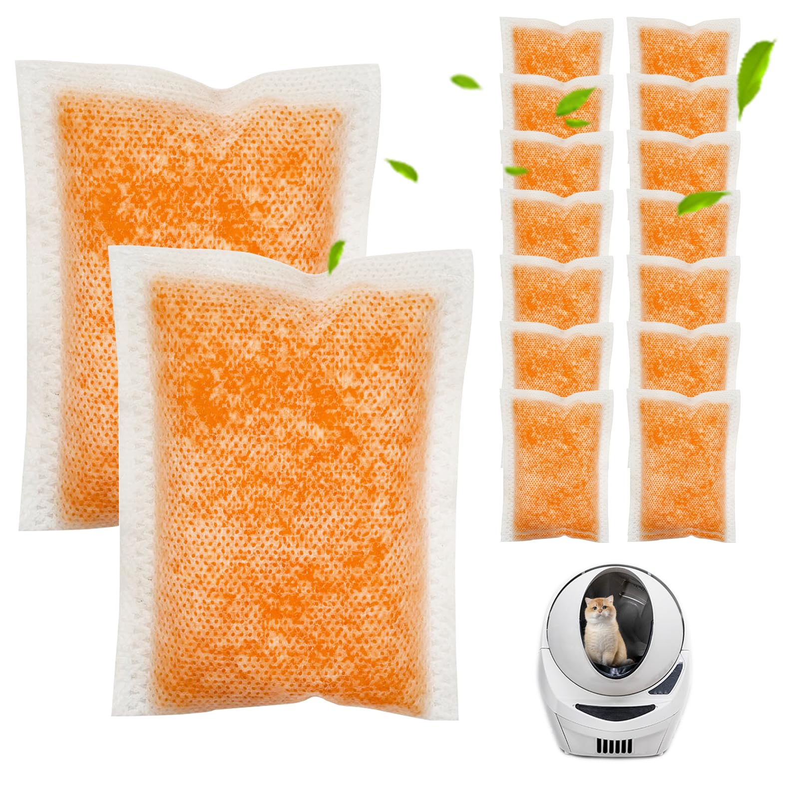 16 Pcs Cat Litter Box Deodorizer Refills Compatible with Whisker OdorTrap Pod Litter Robot 4 Accessories Filter, Eliminates Odor