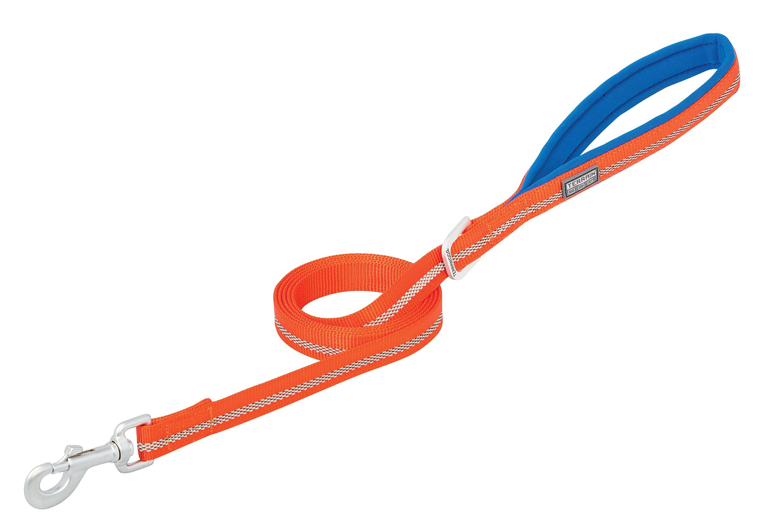 Terrain D.O.G. Reflective Neoprene Lined Dog Leash, Orange, 4-feet L x 1-inch W