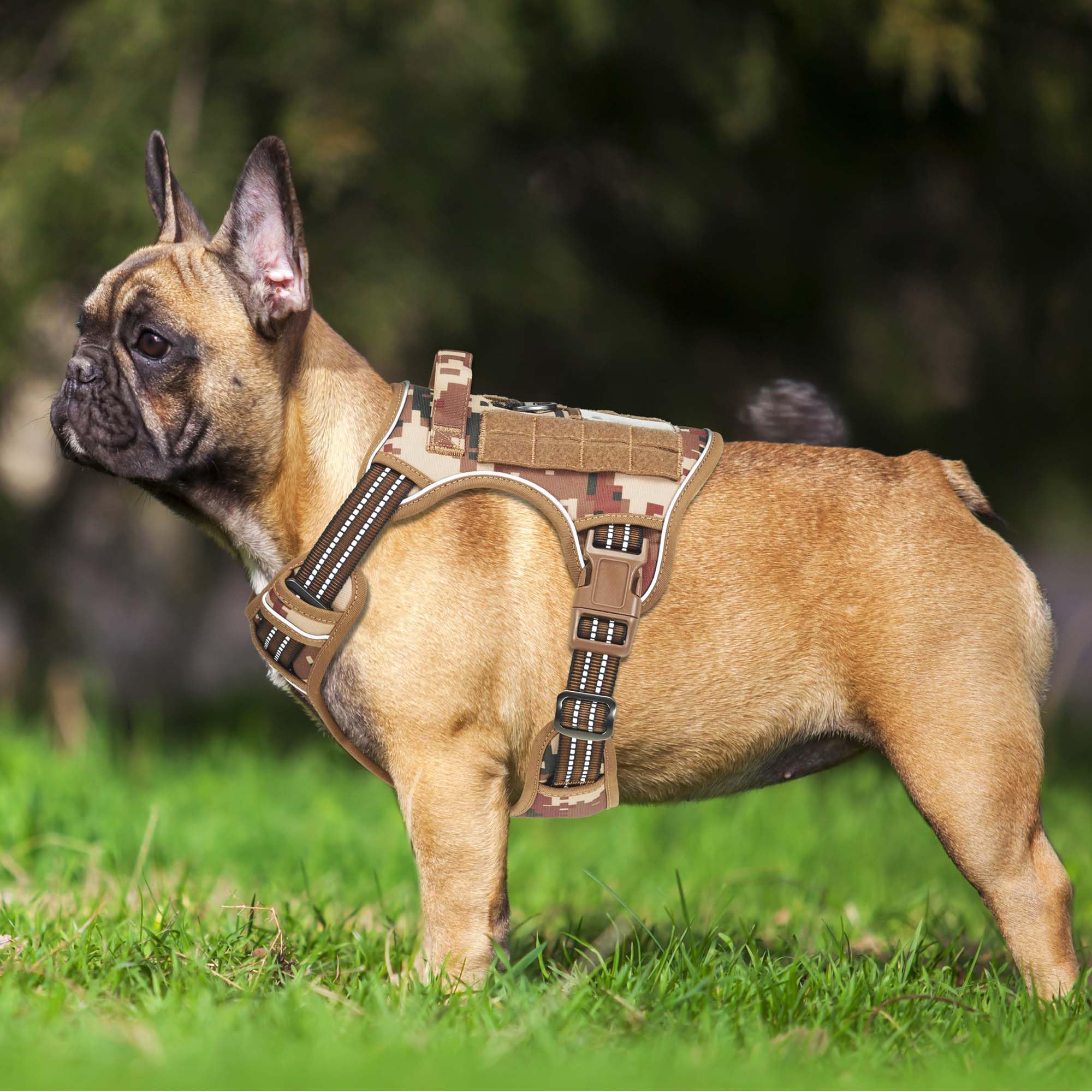 Beebiepet Heavy Duty Tactical Dog Harness For Medium Dogs, No Pull Adjustable Pet Harness Reflective Service Training Easy Contr