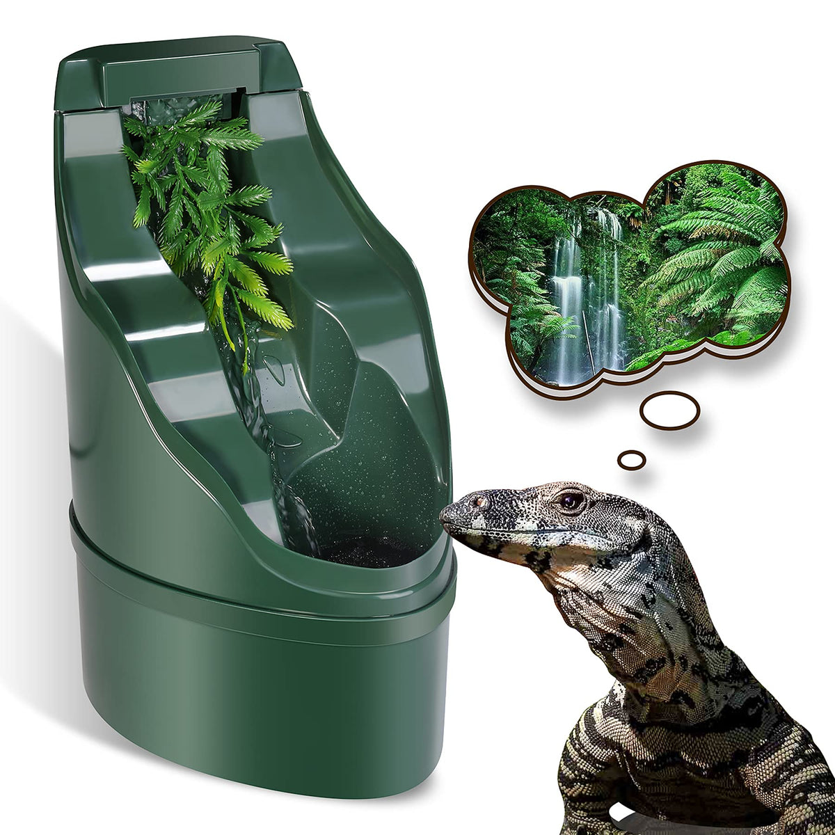 Neptonion Reptile Chameleon Cantina Drinking Fountain Water Dripper Comes With Feeding Tongs And Frosted Tweezer For Amphibians Insects Lizard Turtle Snake Spider Frog Gecko