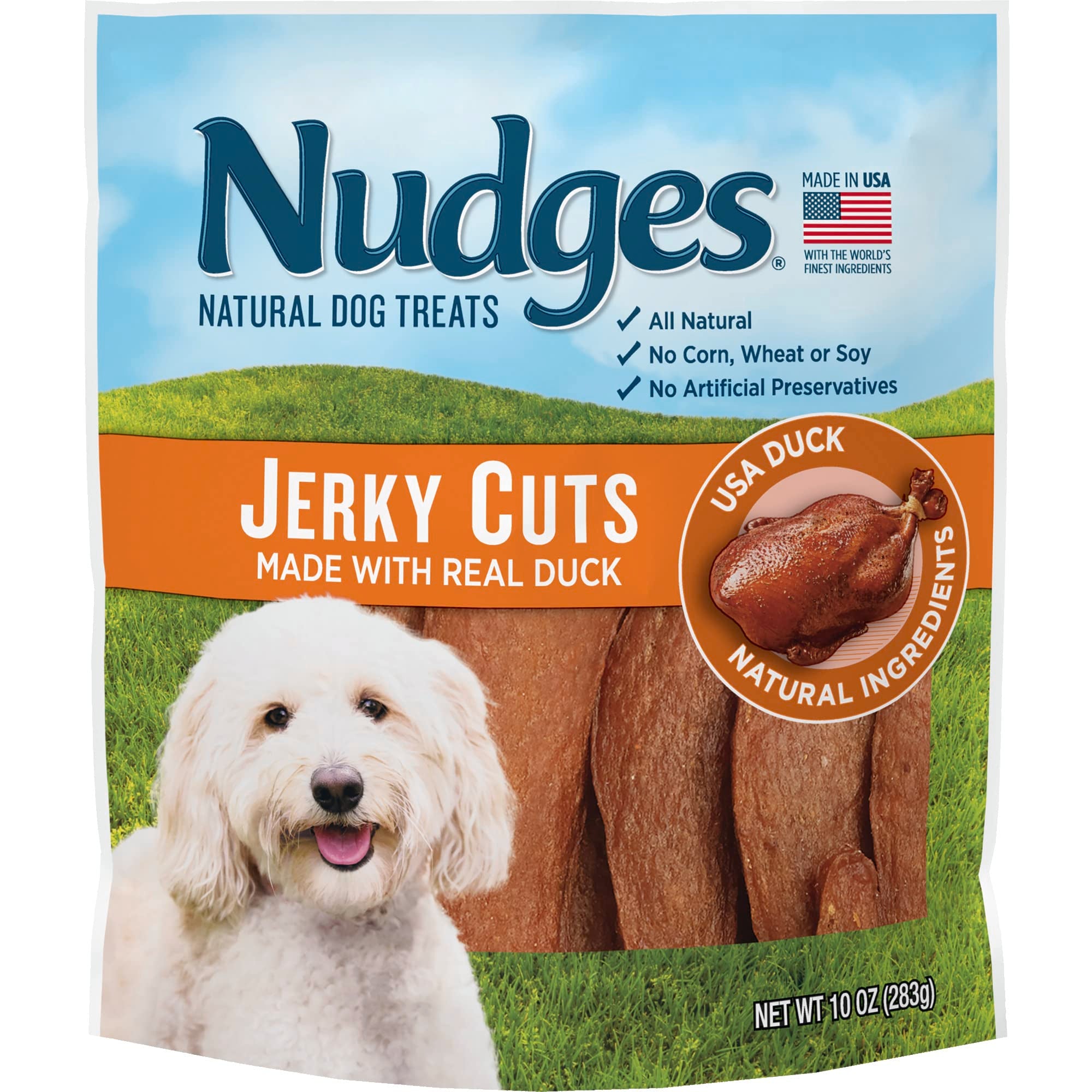 Blue Buffalo Nudges Jerky Cuts Natural Dog Treats, Duck, 10oz Bag