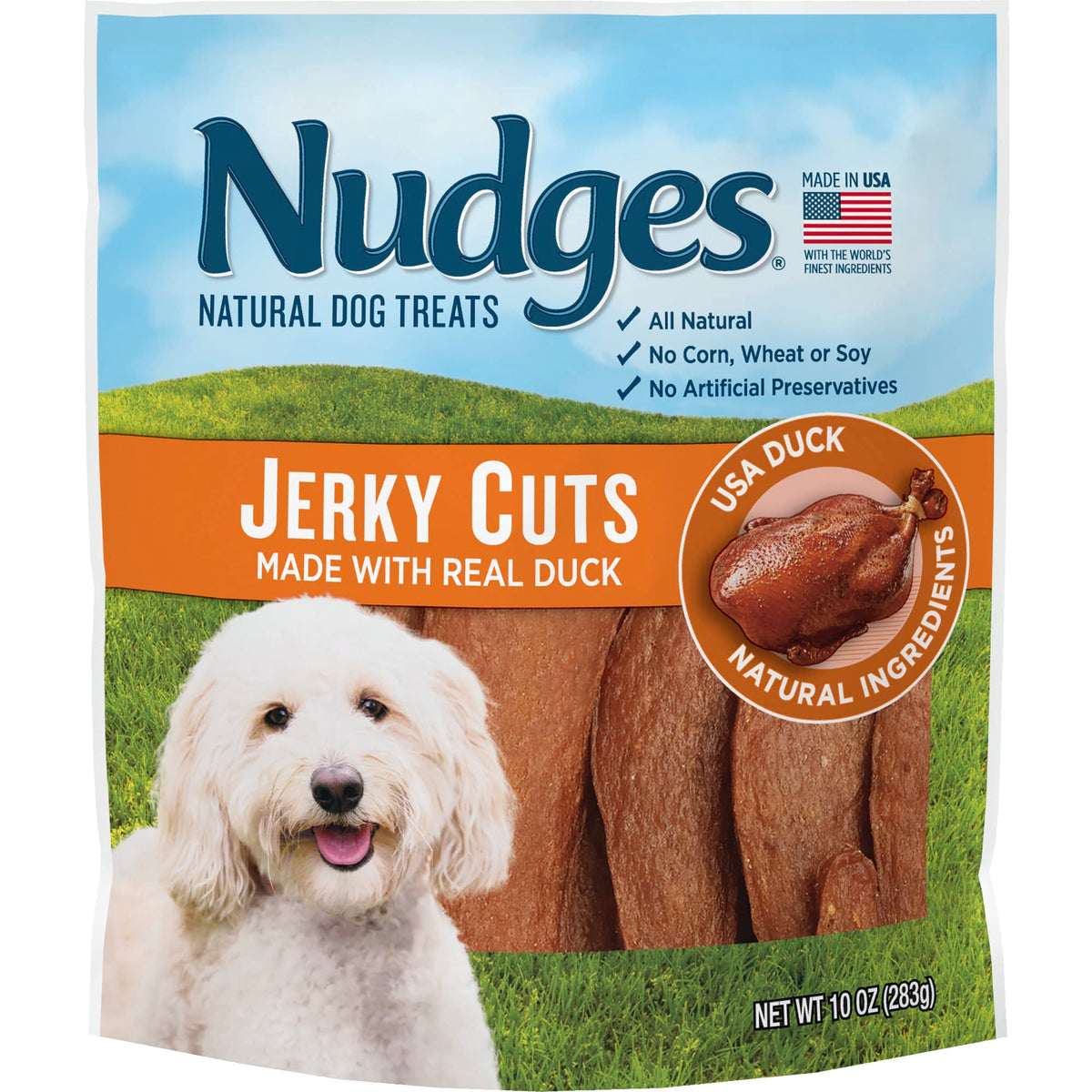 Blue Buffalo Nudges Jerky Cuts Natural Dog Treats, Duck, 10Oz Bag