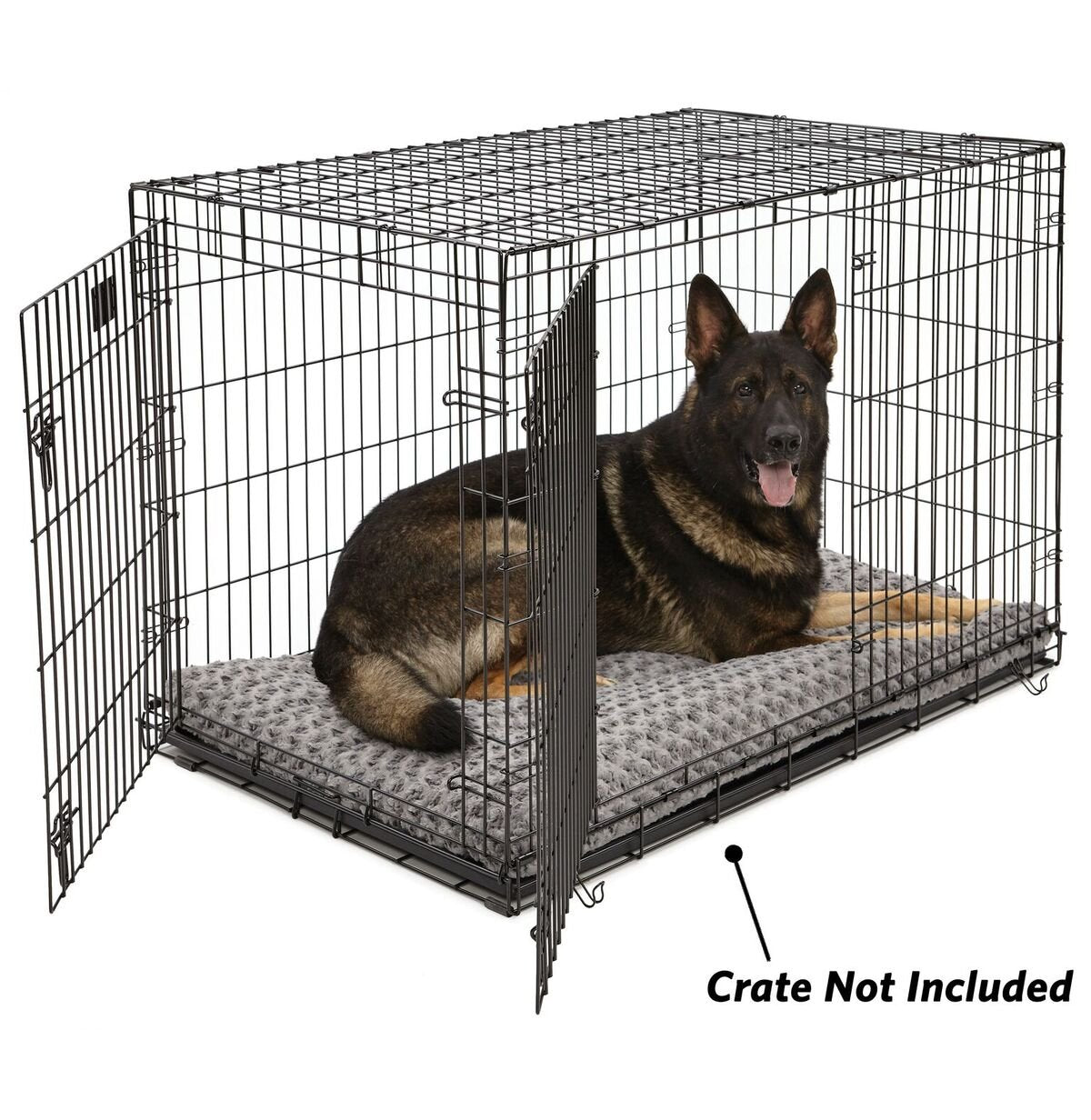 Midwest Homes For Pets Deluxe Dog Beds | Super Plush Dog & Cat Beds Ideal For Dog Crates | Machine Wash & Dryer Friendly, 1-Year Warranty,Gray, 48-Inch