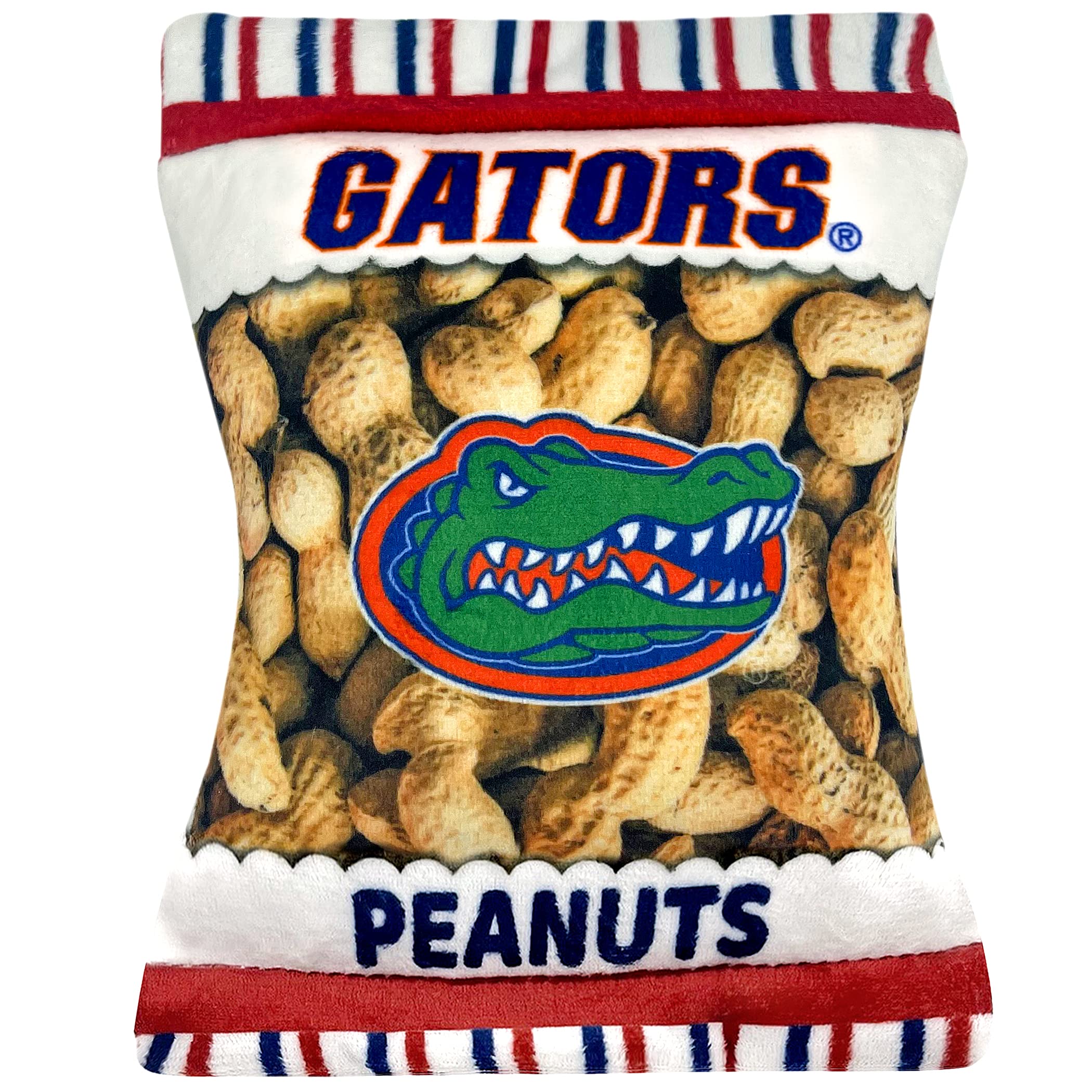 Pets First Ncaa Florida Gators Crinkle Fine Plush Dog & Cat Squeak Toy- Cutest Stadium Peanuts Snack Toy For Dogs & Cats With In