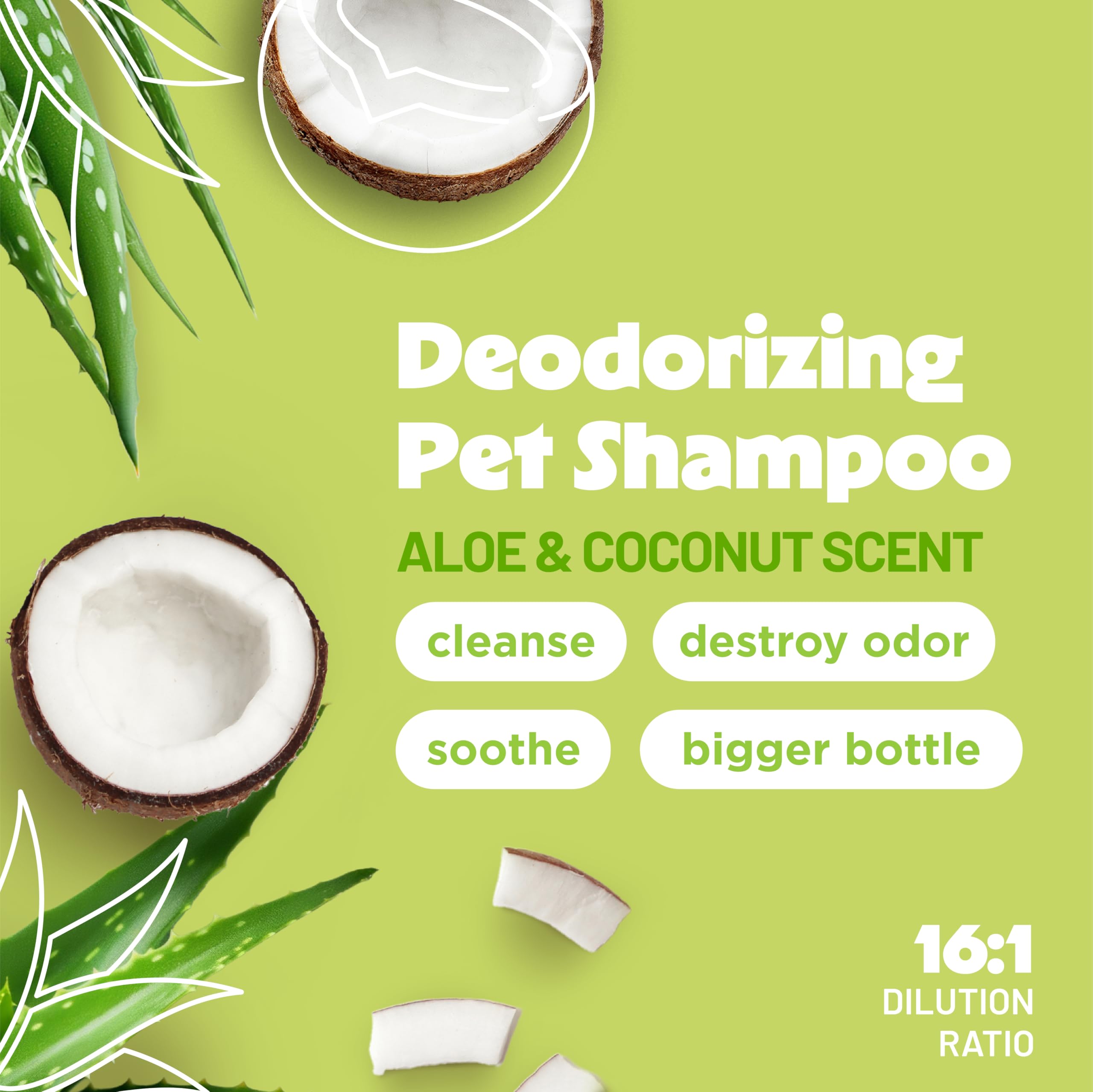 Tropiclean Aloe & Coconut Deodorizing Dog Shampoo For Smelly Dogs | Odor Control Shampoo For Stinky Dogs | Natural Pet Shampoo Derived From Natural Ingredients | Cat Friendly | Made In The Usa | 1 Gal