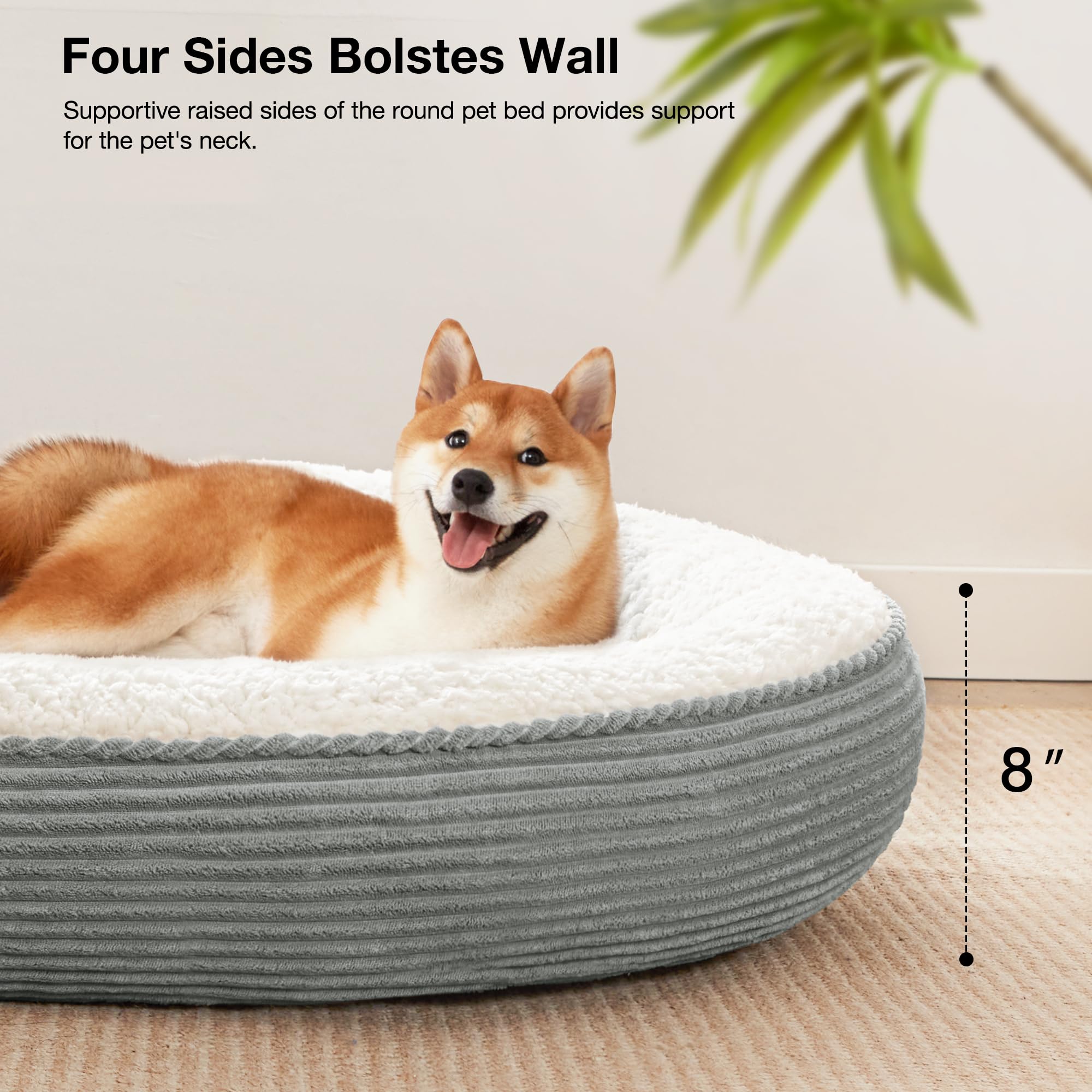 Love'S Cabin Round Donut Cat And Dog Cushion Bed, 36In Pet Bed For Cats Or Small Dogs, Anti-Slip Water-Resistant Bottom, Super S