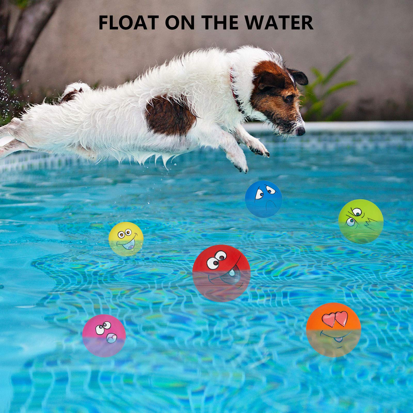 Coricorsu Dog Toy Squeaky Dog Toys Funny Face Chewing Latex Rubber Soft Fetch Play Interactive Dog Balls For Puppy Small Medium Pet Dog (6Pcs)
