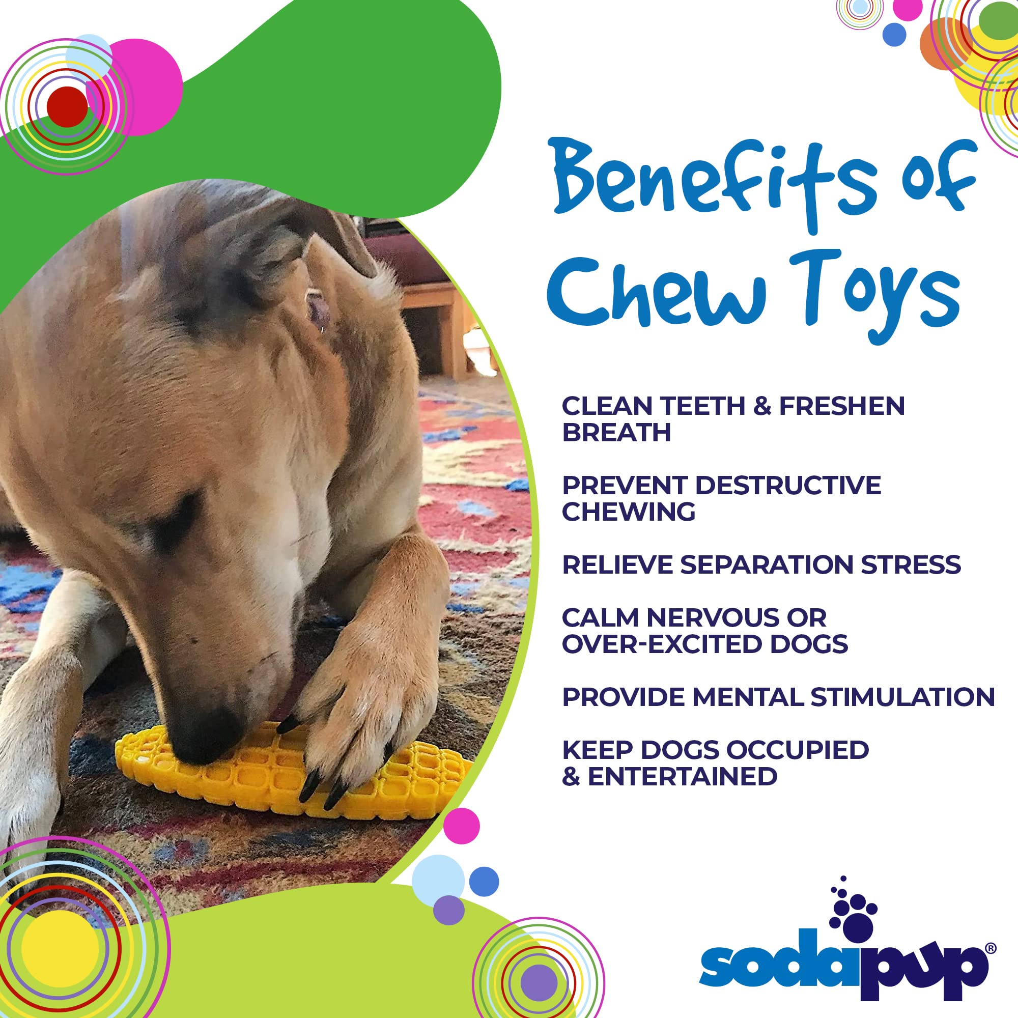 SodaPup Corn on The Cob - Durable Dog Chew Toy Made in USA from Non-Toxic, Pet Safe, Food Safe Nylon Material for Mental Stimula