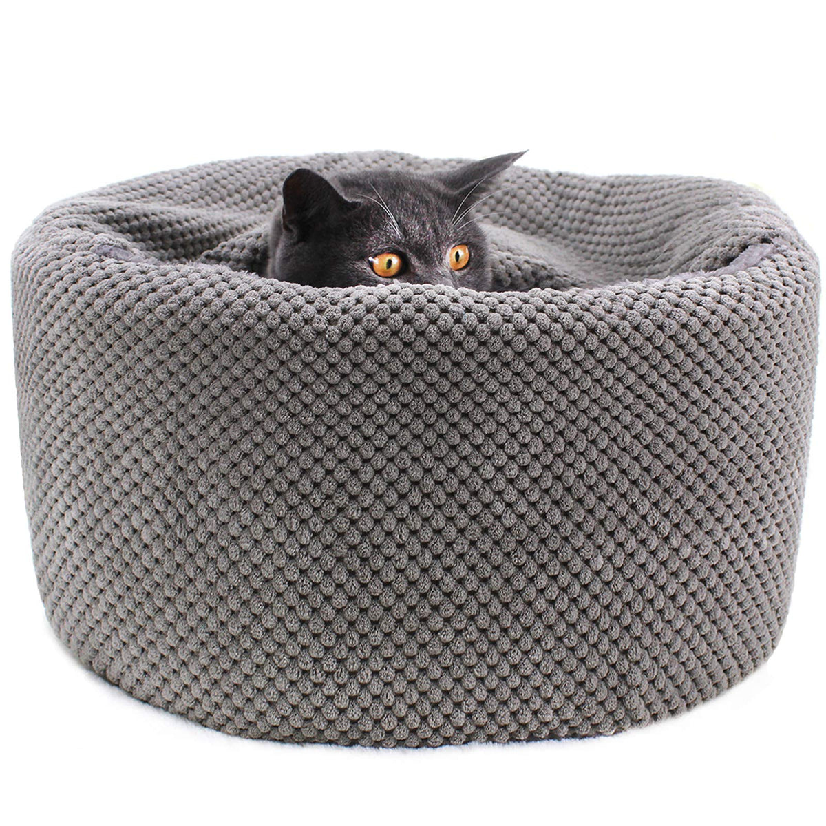 Winsterch Large Cat Cave Bed - Soft, Enclosed & Washable For Indoor/Outdoor Cats & Kittens, Anti-Slip Bottom, Calming, Covered (