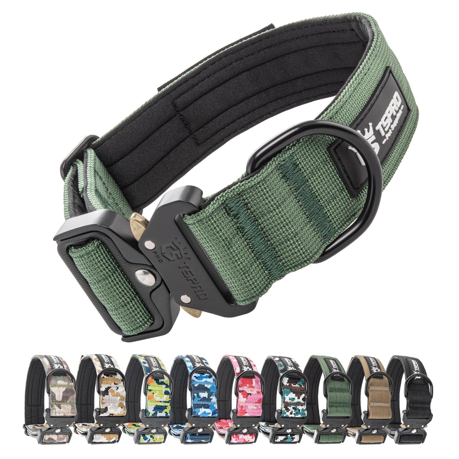 Tspro Dog Collar, Nylon Heavy Duty Quick-Release Adjustable Dog Collar With Magic Name Tape, Usa Flag Patch, D-Ring, For Small T