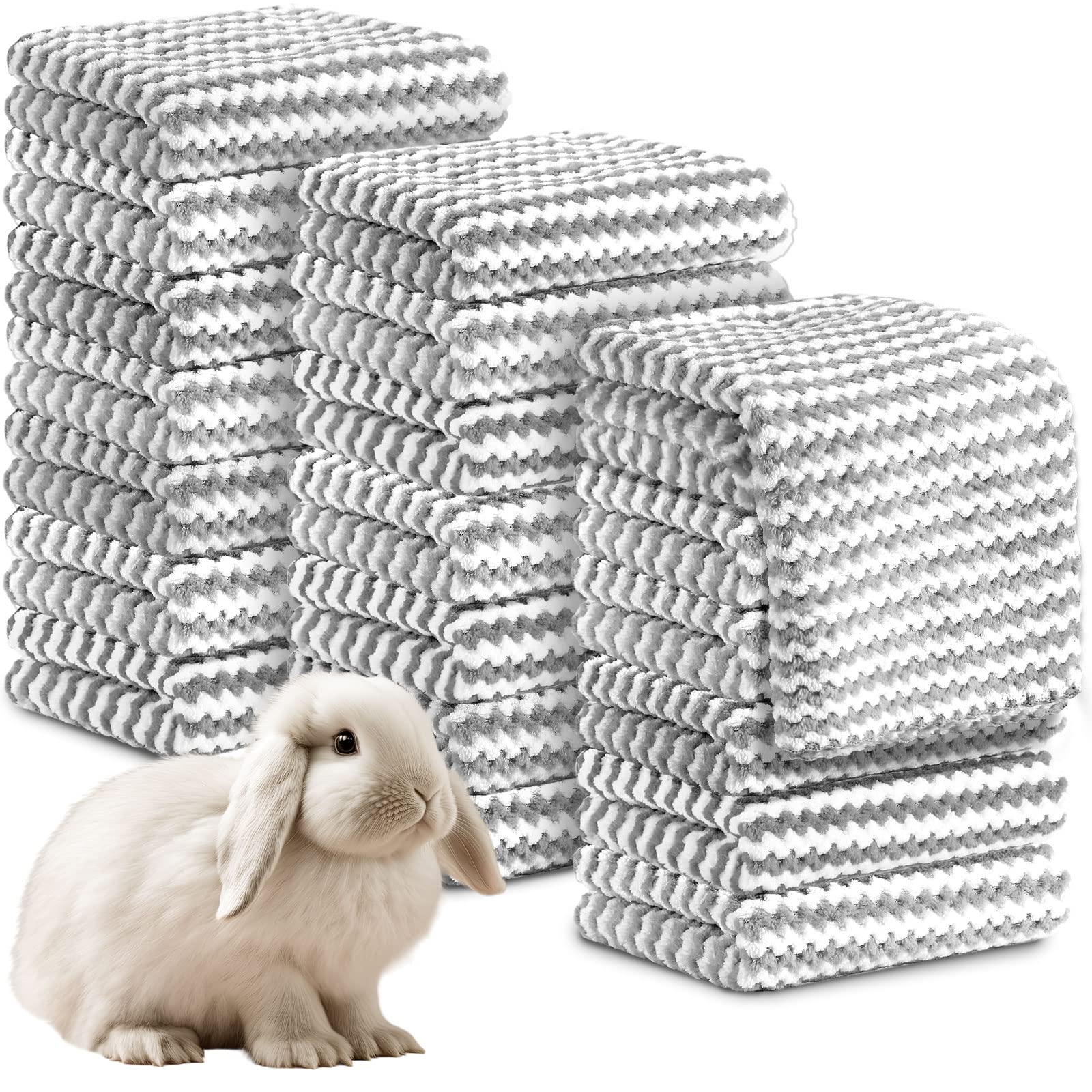 Moukeren 20Pcs Guinea Pig Fleece Bedding Blankets Bulk Washable Small Animal Fleece Cage Liners Pet Wash Cloth Sleeping Mat Cove