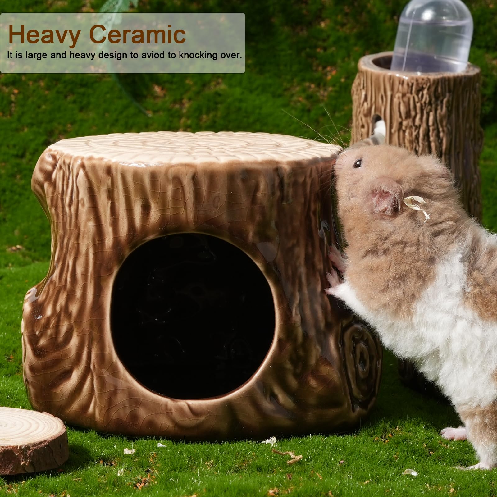Zhilishu Ceramic Hamster Hideout, Hamster House And Habitat, Syrian Hideout Decor Cool Bed For All Season Gerbil, Mice Guinea Pi