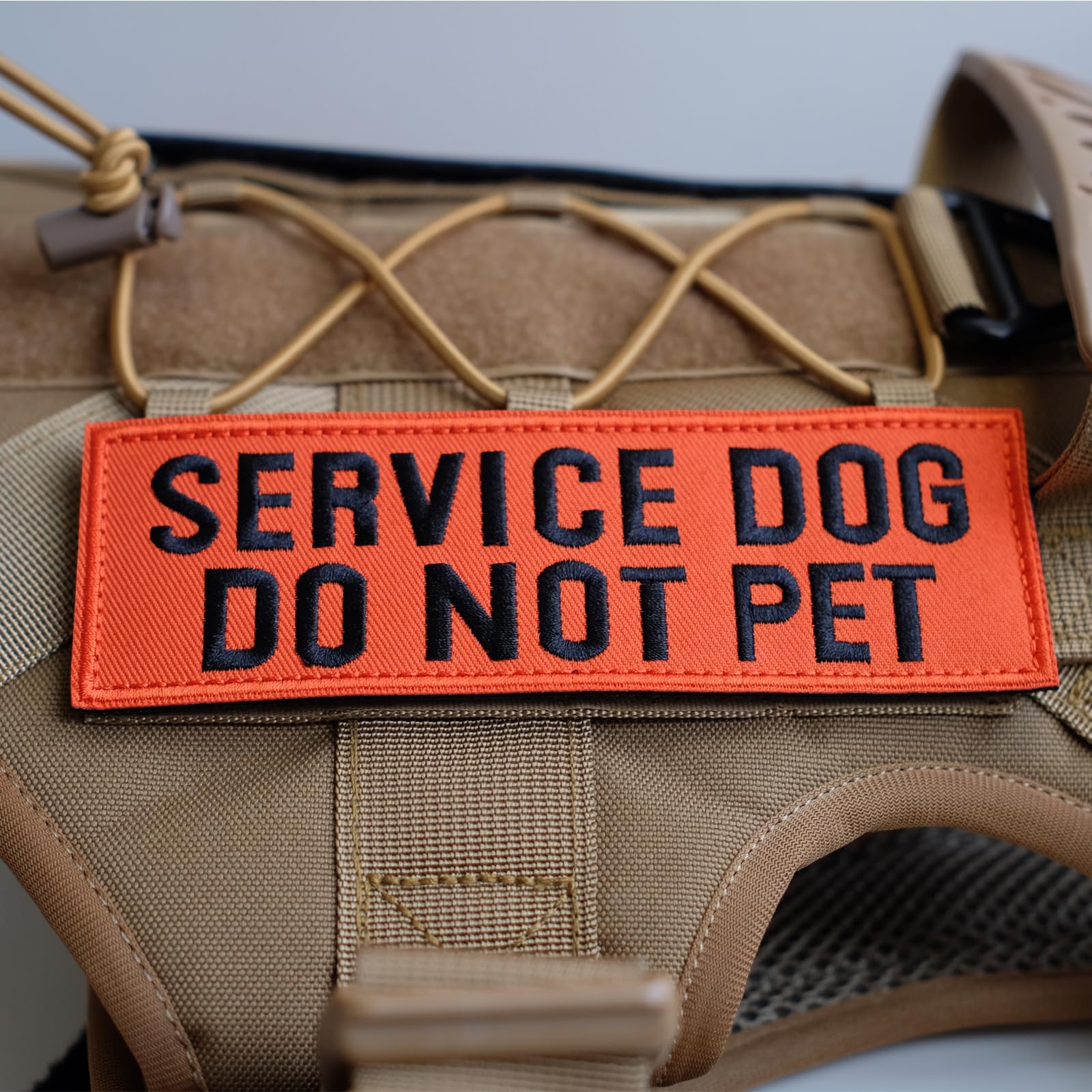 Fitznora Embroidered Service Dog Do Not Pet Patches, 2 Pack Clear Sign With Hook And Loop Pieces, Easy To Read Tabs For Dog Vest