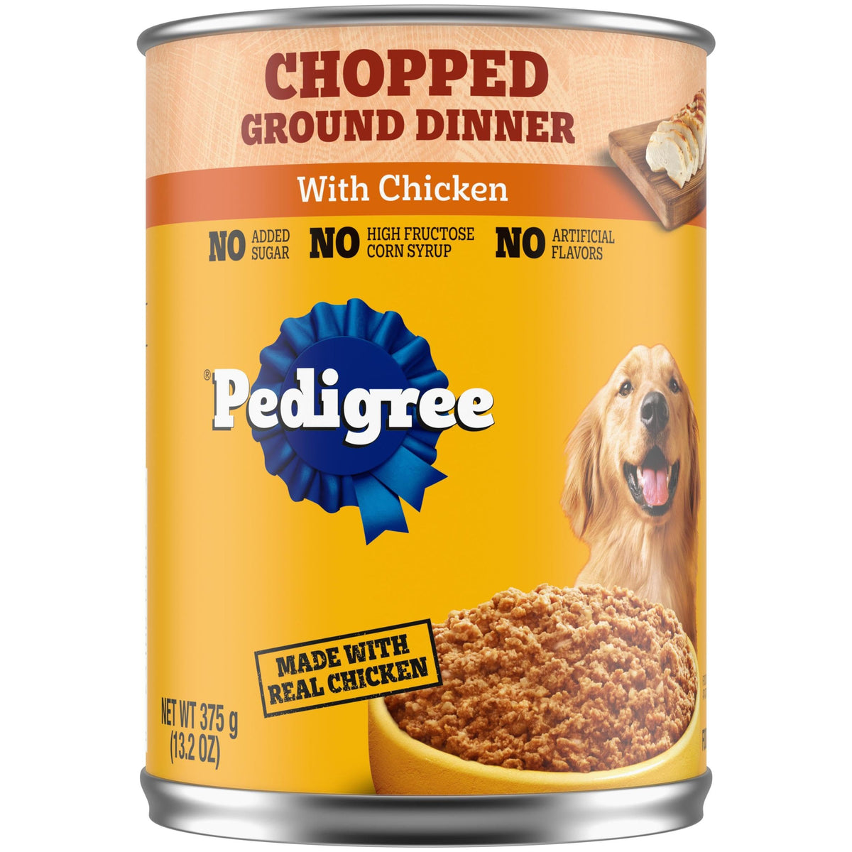 Pedigree Chopped Ground Dinner Adult Canned Soft Wet Dog Food With Chicken, 13.2 Oz. Cans (12 Count, Pack Of 1)