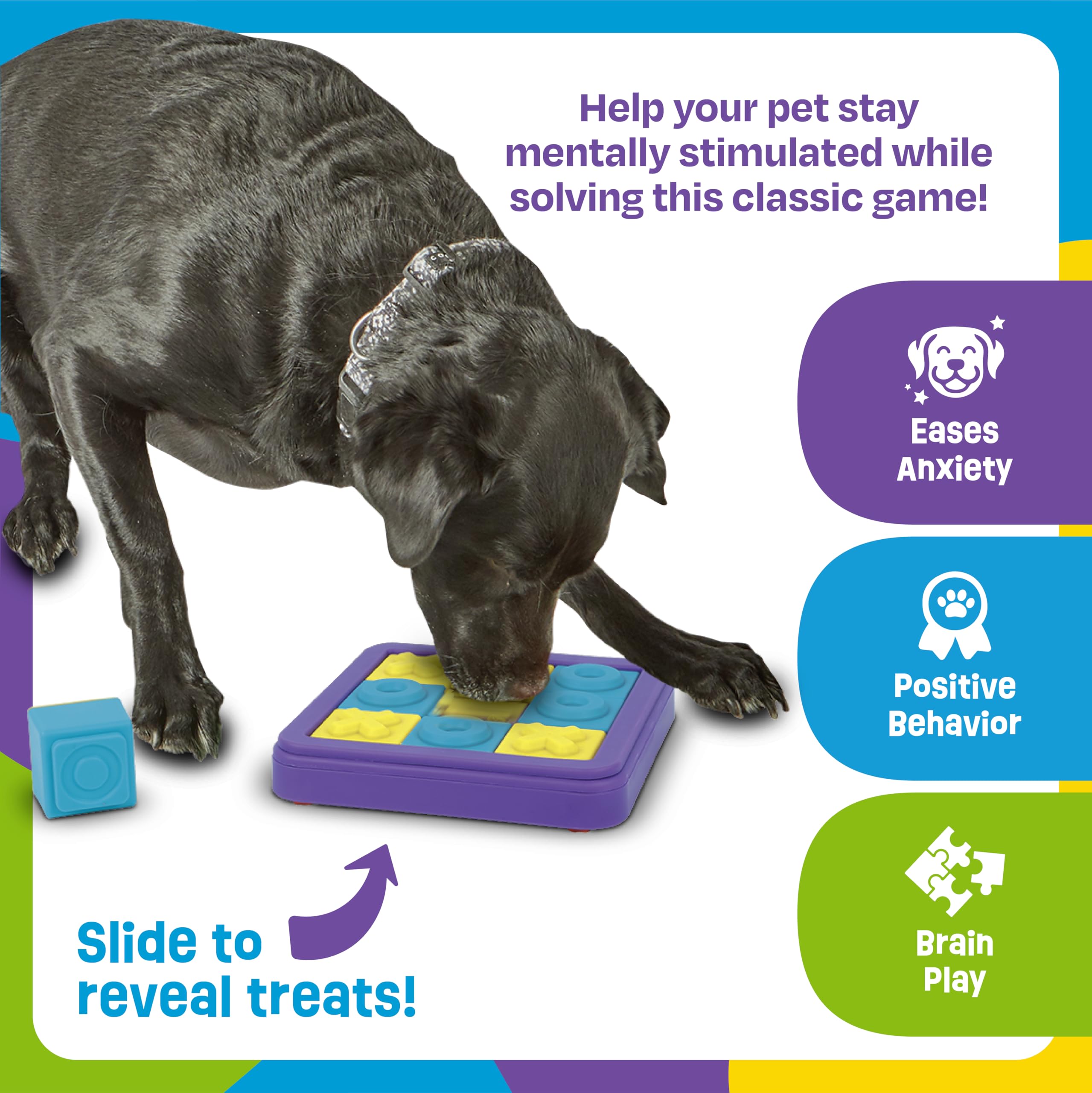 Brightkins Tic-Tac-Toe Treat PuzzleBrightkins Tic-Tac-Toe Treat Puzzle, Outdoor Puzzle Board, Interactive Dog Toys, Dog Birthday